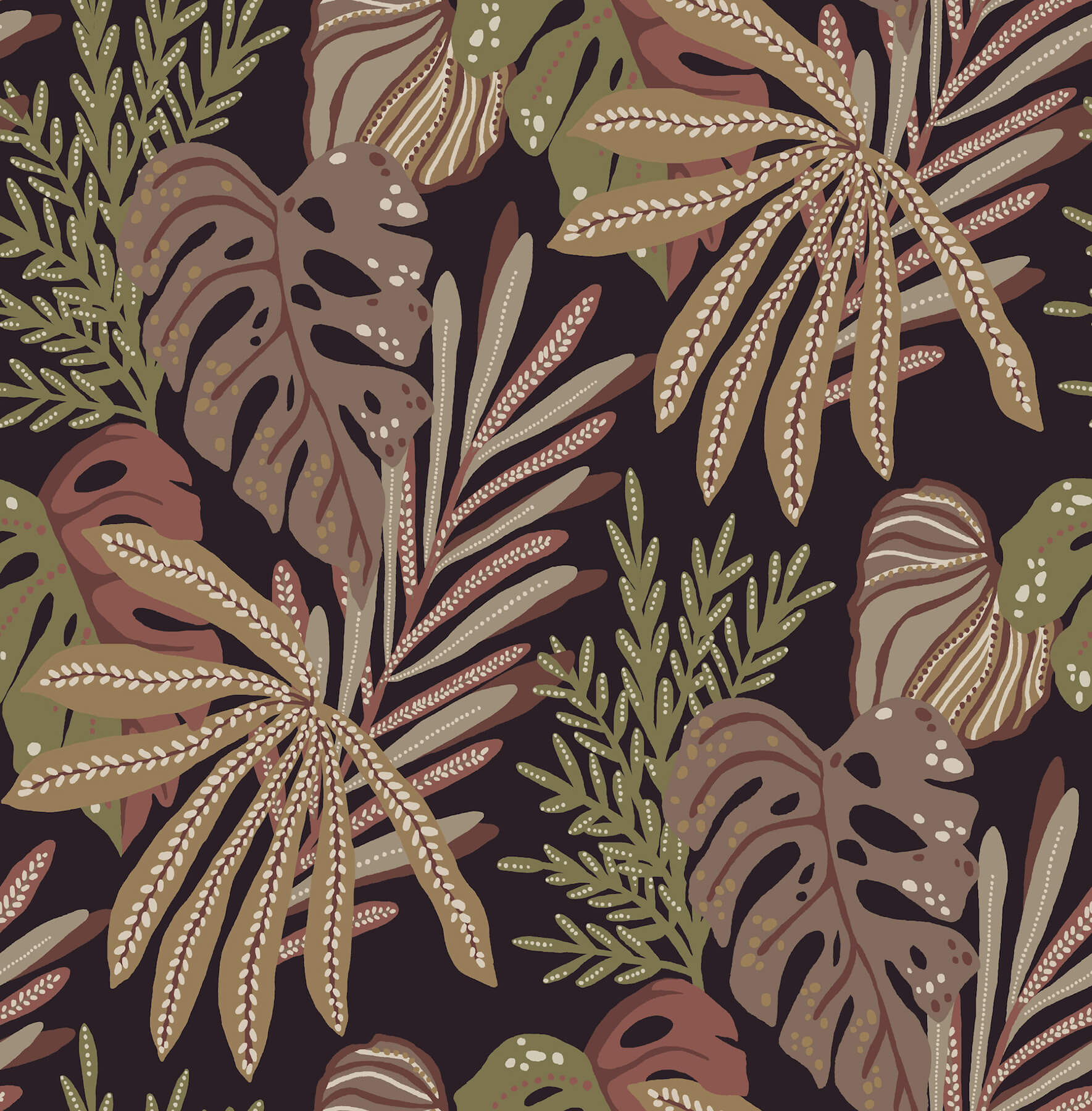 alocasia-burgundy-tropical-foliage-wallpaper-york-wallcoverings-4177-27738 - York Wallcoverings Wallpaper