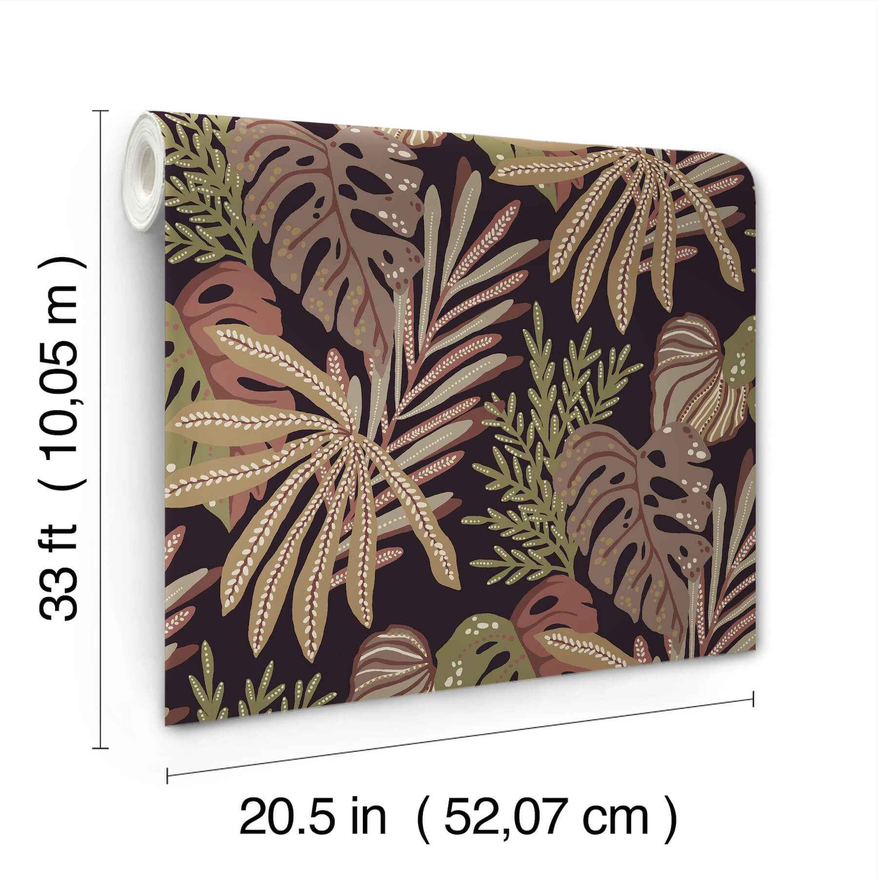 Alocasia Burgundy Tropical Foliage Wallpaper - York Wallcoverings - 4177-27738 - York Wallcoverings Wallpaper