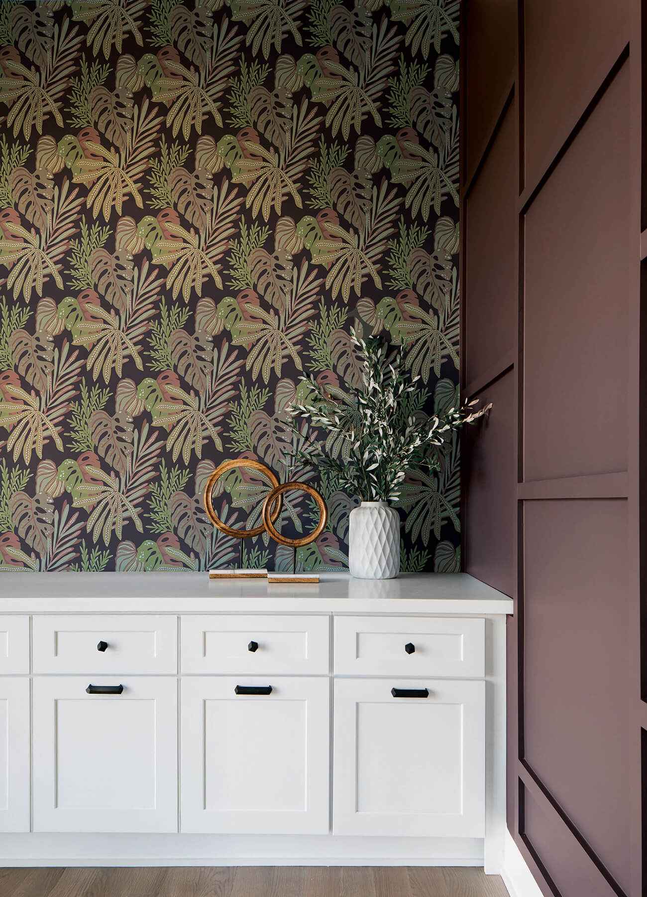 Alocasia Burgundy Tropical Foliage Wallpaper - York Wallcoverings - 4177-27738 - York Wallcoverings Wallpaper