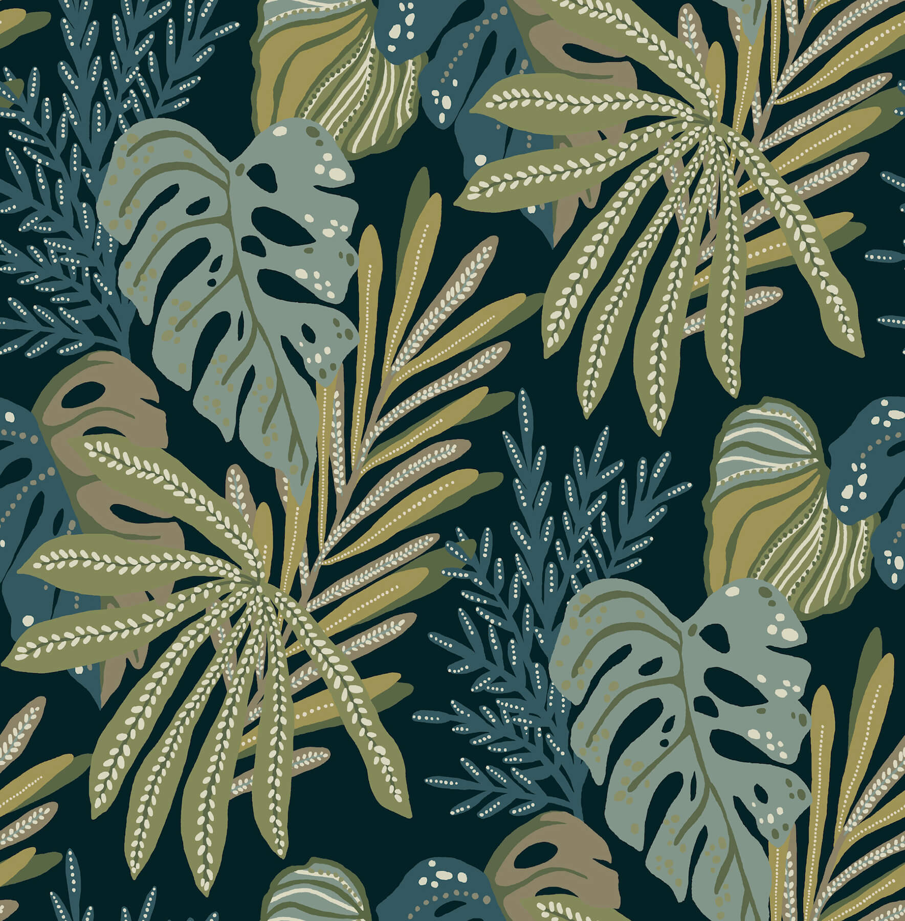 alocasia-green-tropical-foliage-wallpaper-york-wallcoverings-4177-27739 - York Wallcoverings Papel pintado