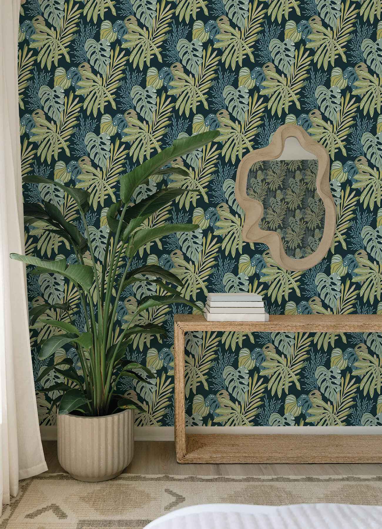 Alocasia Green Tropical Foliage Wallpaper - York Wallcoverings - 4177-27739 - York Wallcoverings Wallpaper
