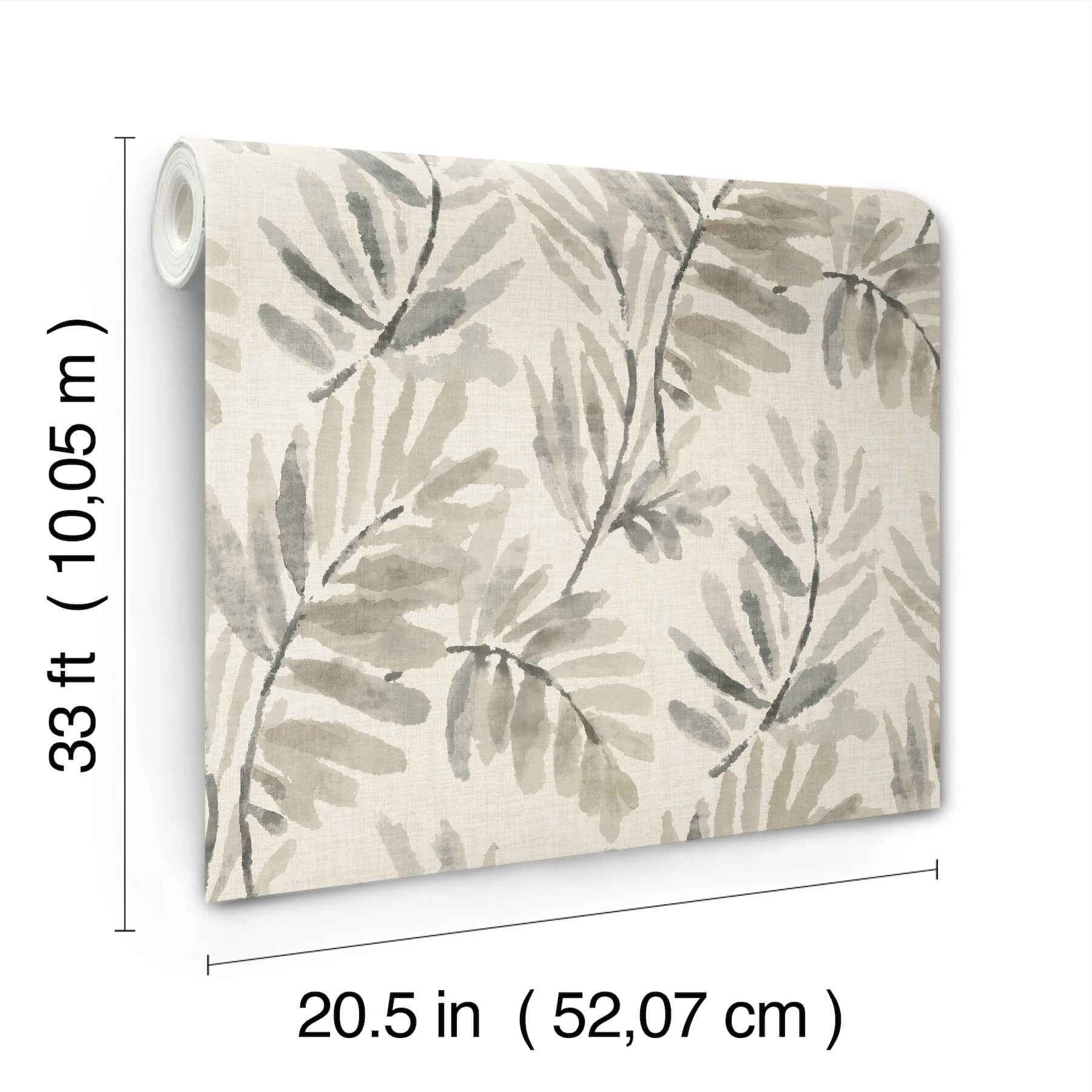 Serenade Grey Ferns Wallpaper - York Wallcoverings - 4177-27741 - York Wallcoverings Wallpaper
