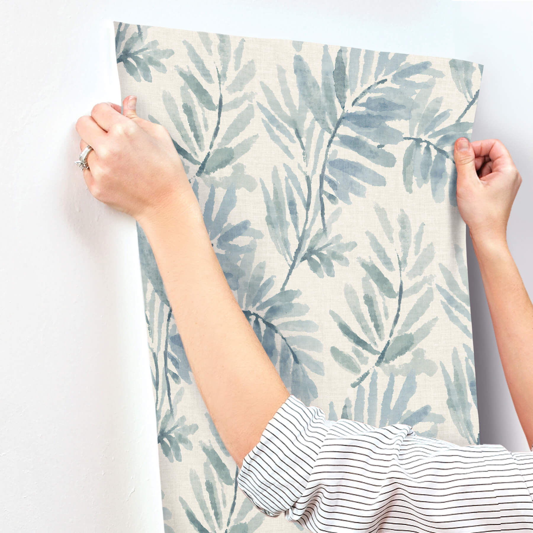 serenade-blue-ferns-wallpaper-york-wallcoverings-4177-27743 - York Wallcoverings Wallpaper
