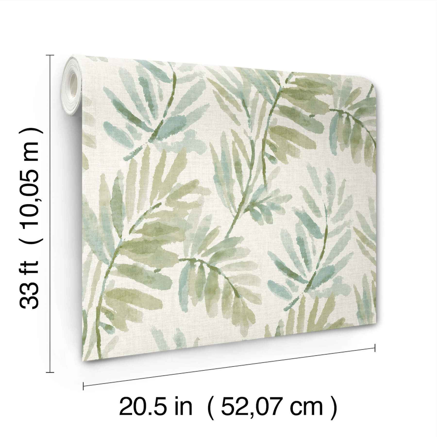 Serenade Sea Green Ferns Wallpaper - York Wallcoverings - 4177-27744 - York Wallcoverings Wallpaper