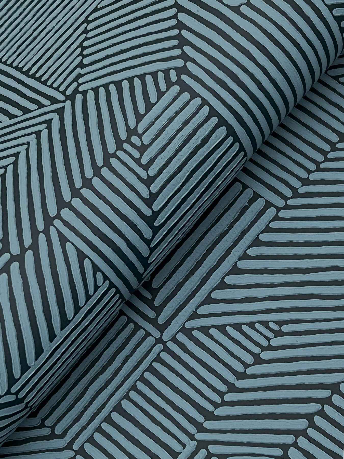 Crescendo Dark Blue Block Geometric Wallpaper - York Wallcoverings - 4177-83301 - York Wallcoverings Wallpaper