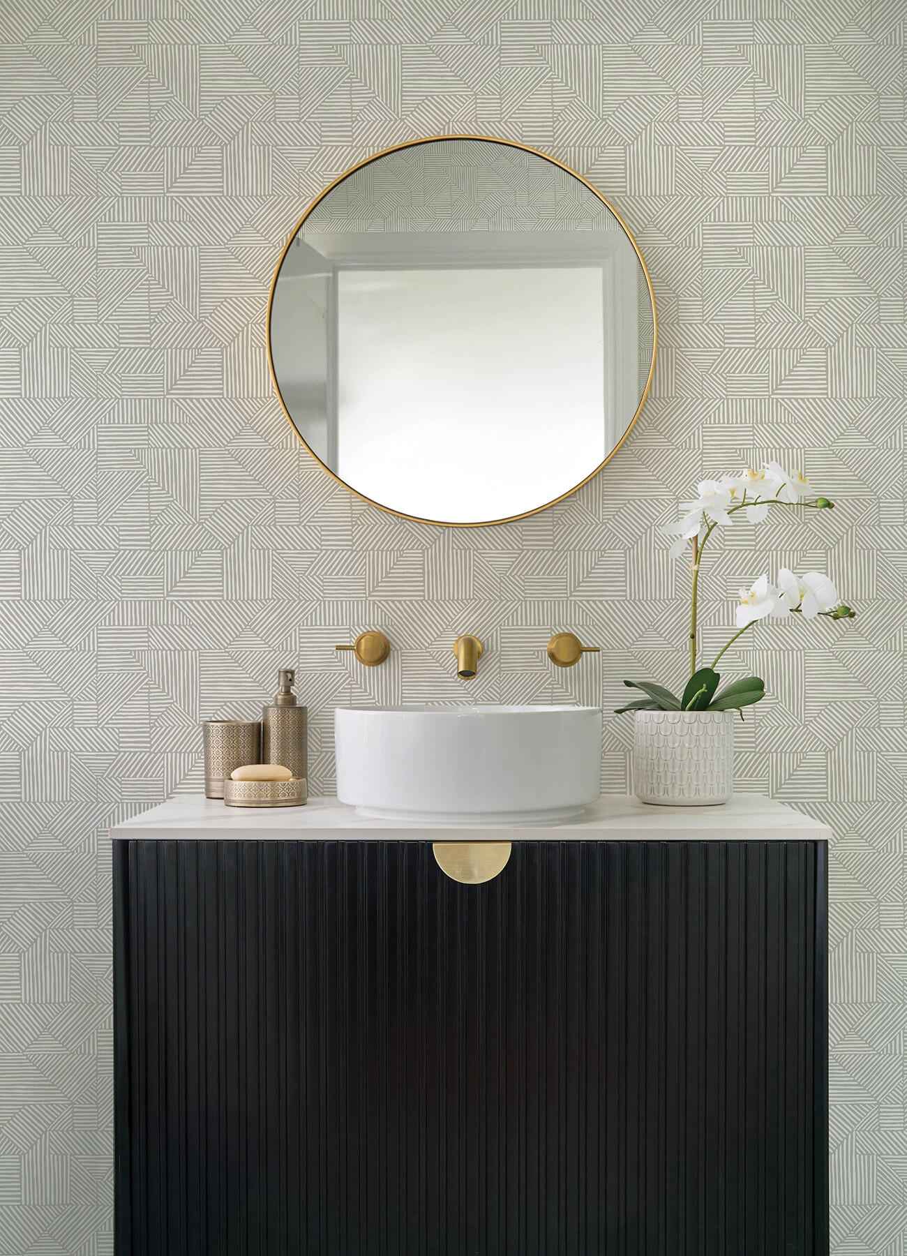Crescendo Light Grey Block Geometric Wallpaper - York Wallcoverings - 4177-83303 - York Wallcoverings Wallpaper