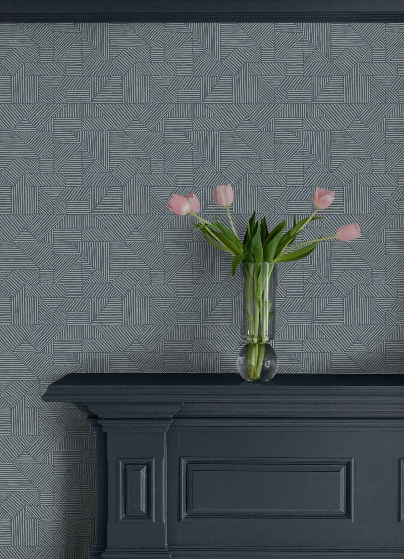Crescendo Blue Block Geometric Wallpaper - York Wallcoverings - 4177-83304