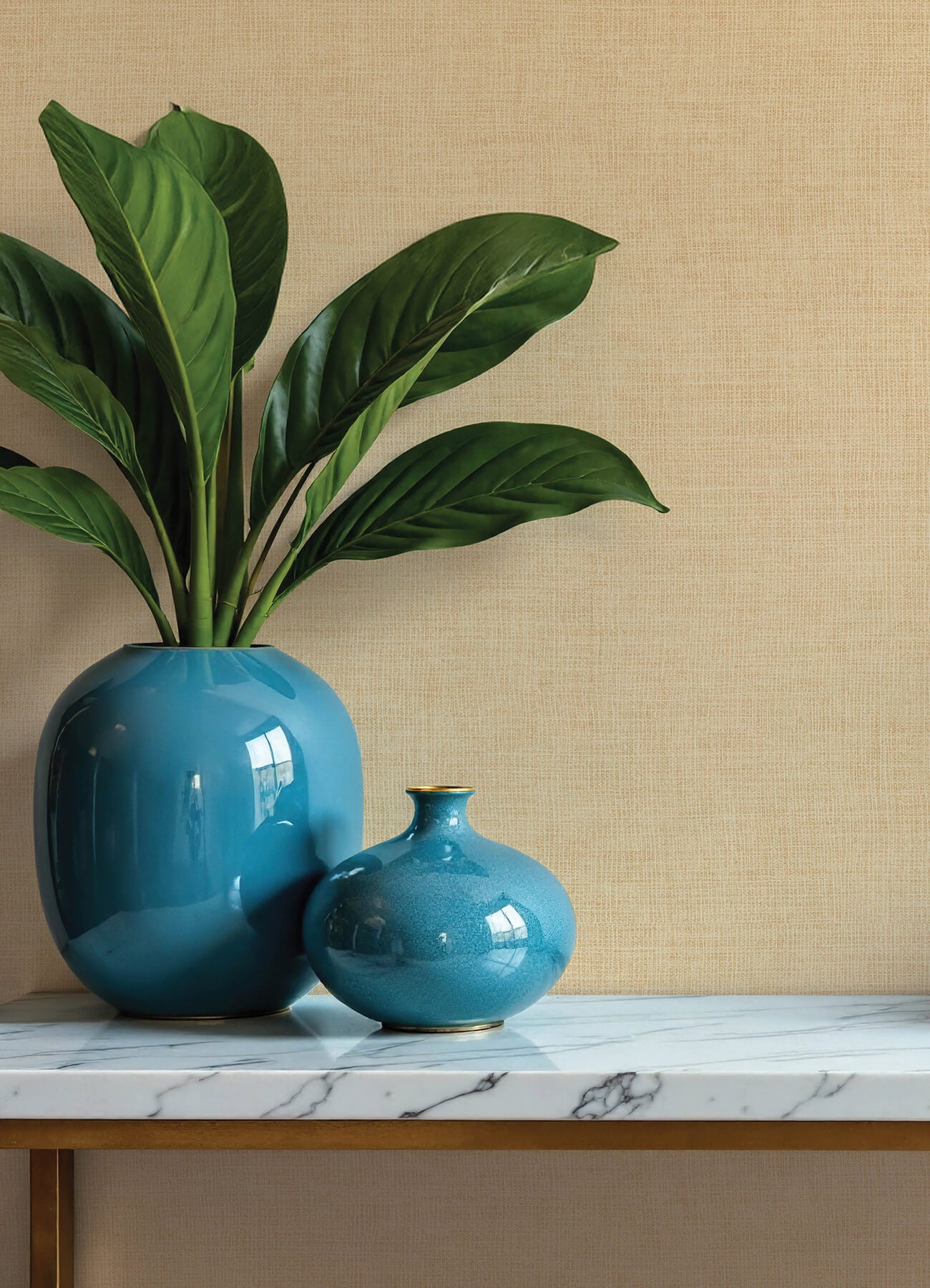 alba-light-yellow-open-weave-wallpaper-york-wallcoverings-4193-7405 - York Wallcoverings Papel pintado