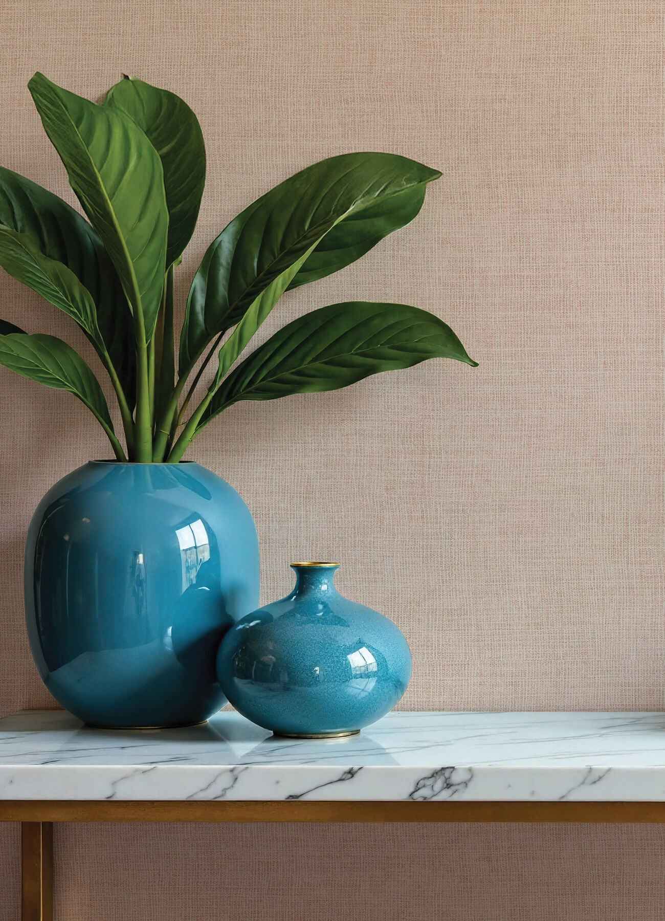 Alba Blush Open Weave Wallpaper - York Wallcoverings - 4193-7406 - York Wallcoverings Wallpaper
