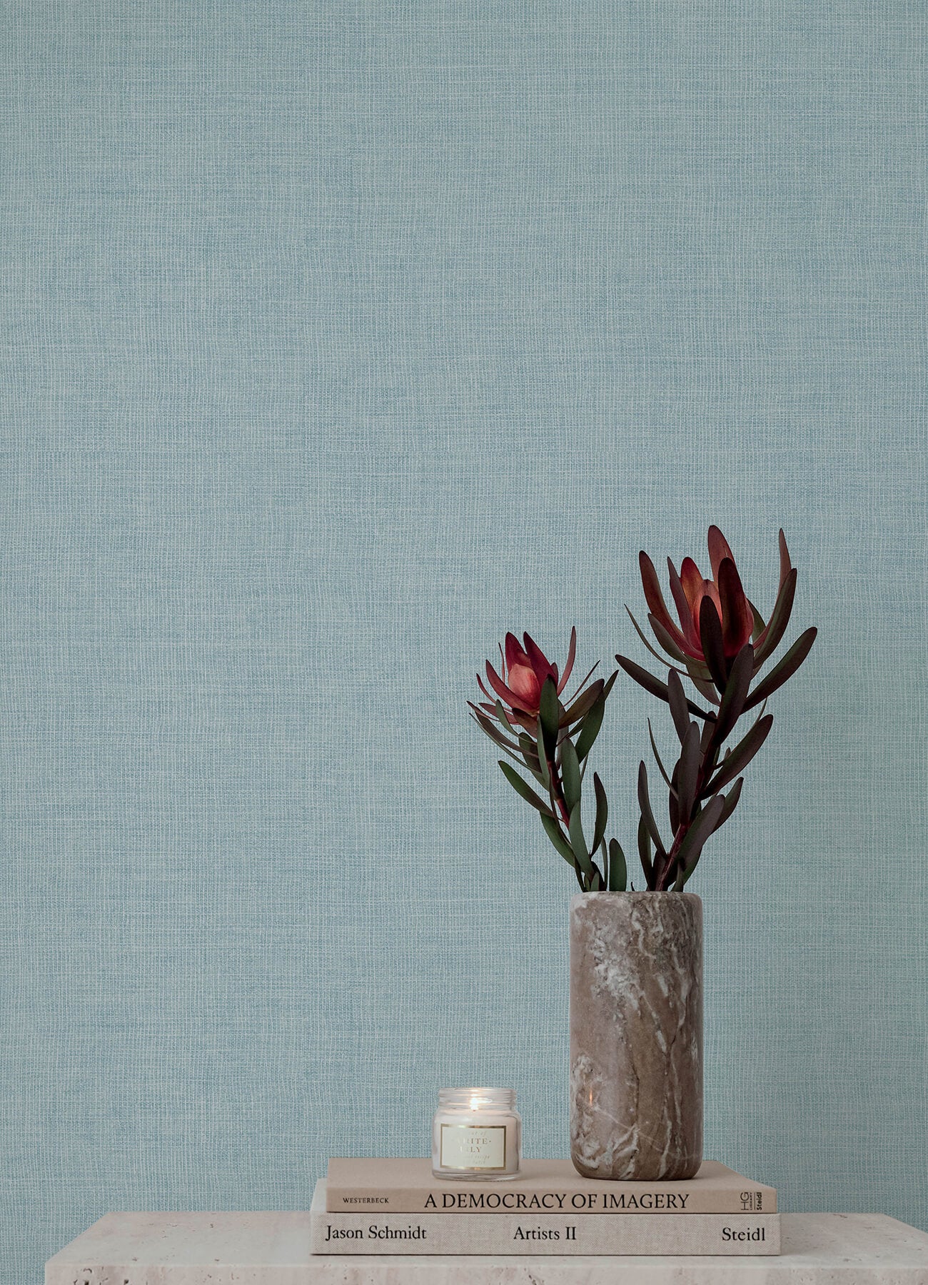 alba-sky-blue-open-weave-wallpaper-york-wallcoverings-4193-7411 - York Wallcoverings Papel pintado