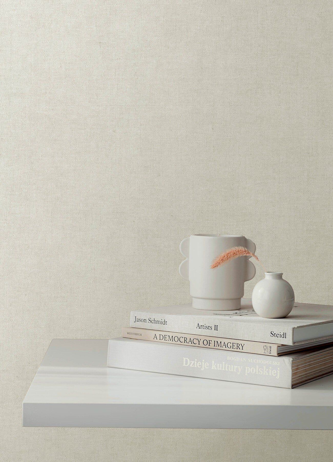 nuovo-off-white-faux-linen-wallpaper-york-wallcoverings-4193-7420 - York Wallcoverings Papel pintado