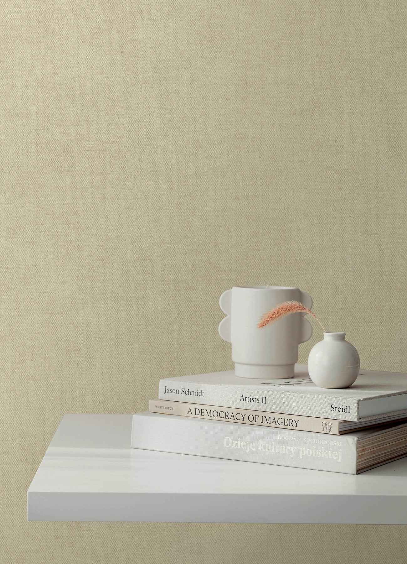 Nuovo Taupe Faux Linen Wallpaper - York Wallcoverings - 4193-7422 - York Wallcoverings Wallpaper