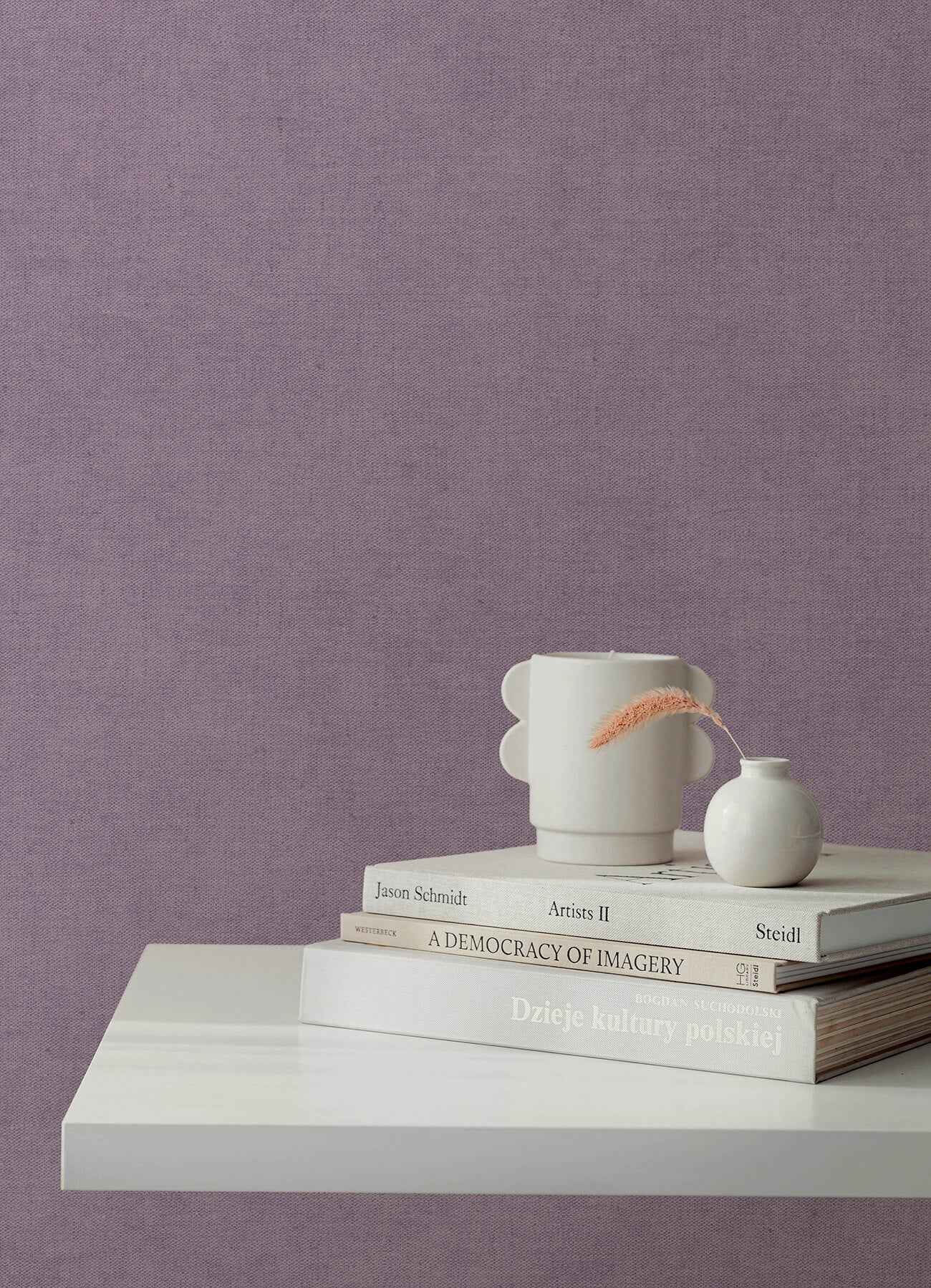 Nuovo Purple Faux Linen Wallpaper - York Wallcoverings - 4193-7428 - York Wallcoverings Wallpaper