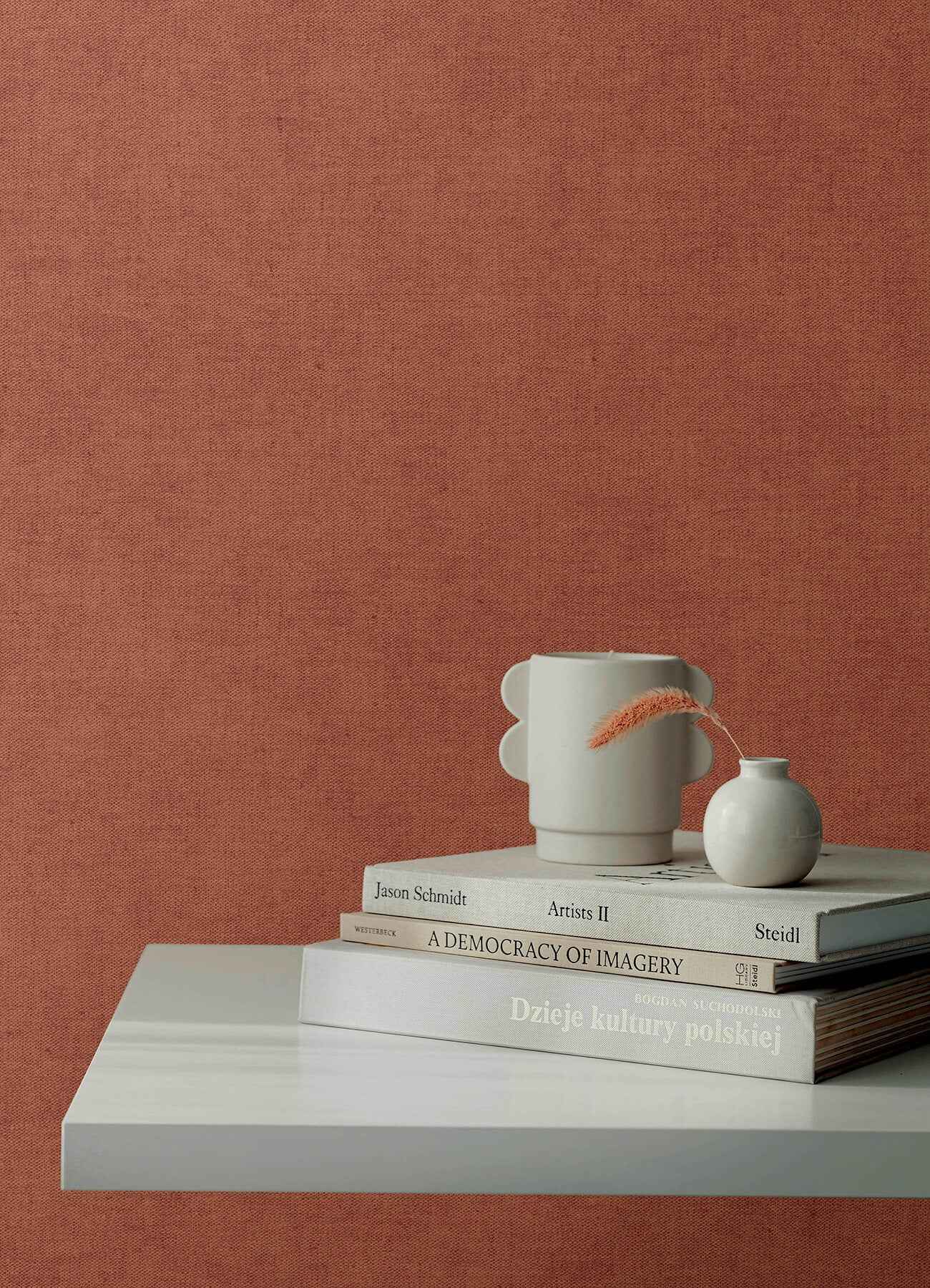 Nuovo Rust Faux Linen Wallpaper - York Wallcoverings - 4193-7429 - York Wallcoverings Wallpaper