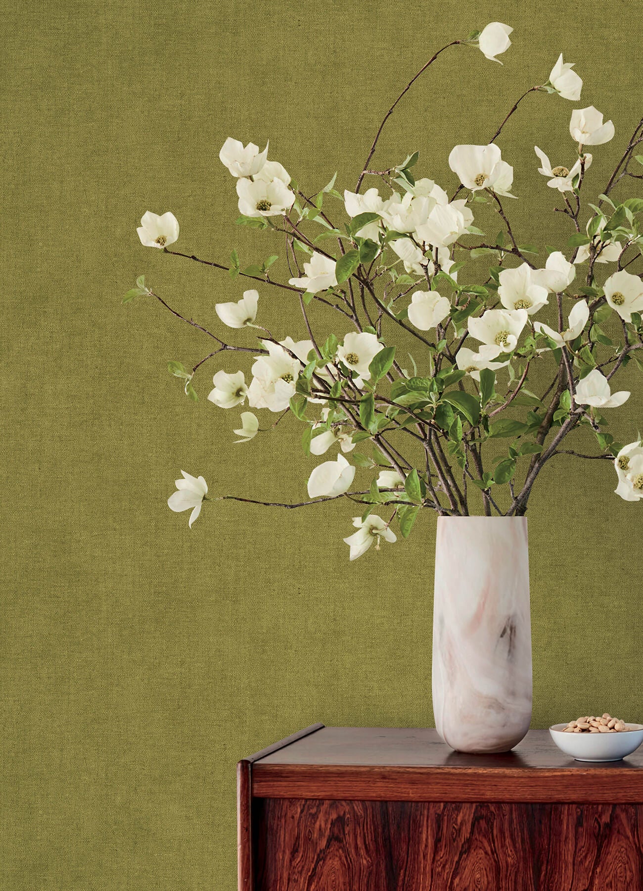nuovo-chartreuse-faux-linen-wallpaper-york-wallcoverings-4193-7430 - York Wallcoverings Papel pintado