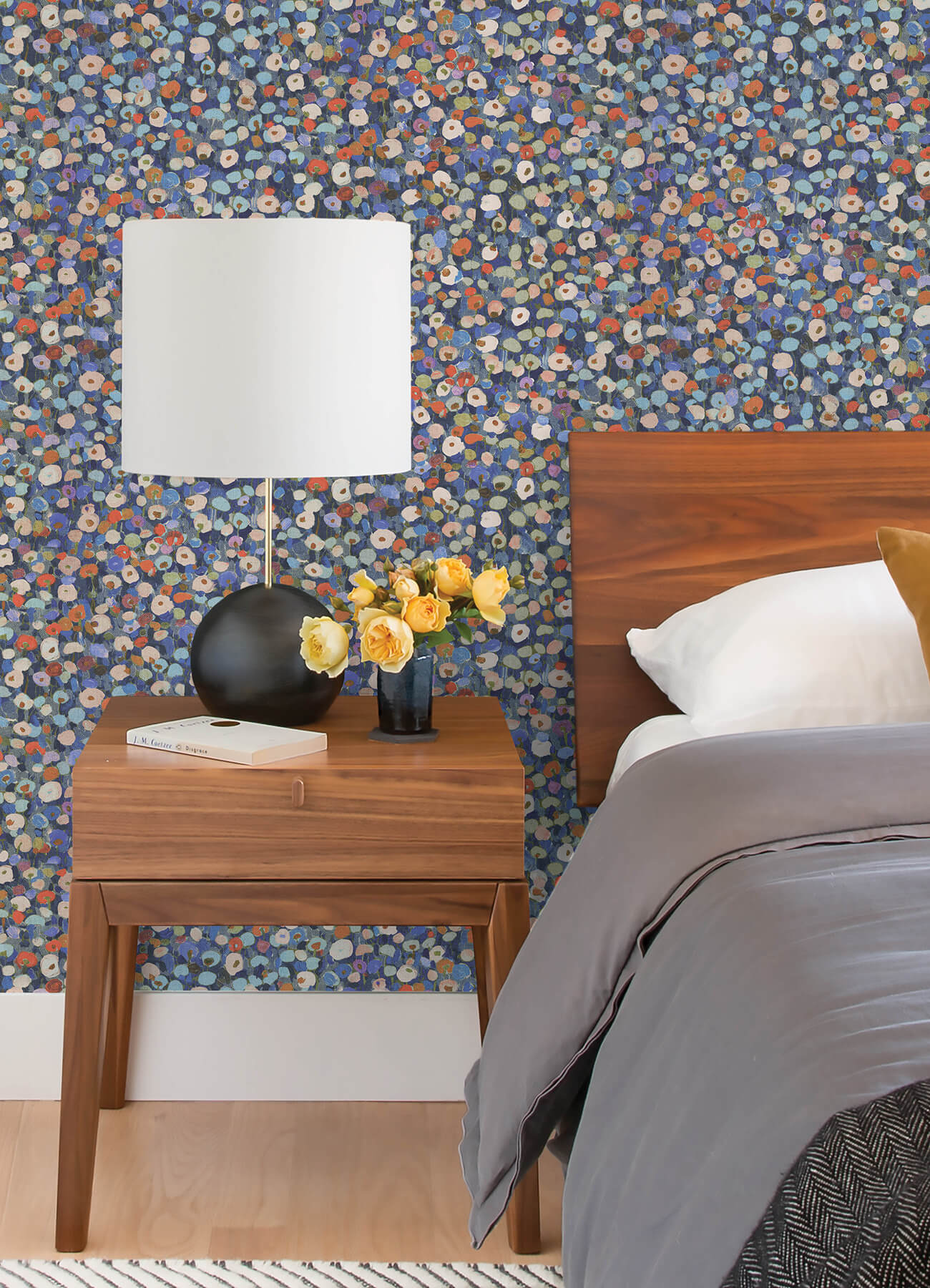 prato-blue-petite-floral-wallpaper-york-wallcoverings-4193-7442 - York Wallcoverings Wallpaper