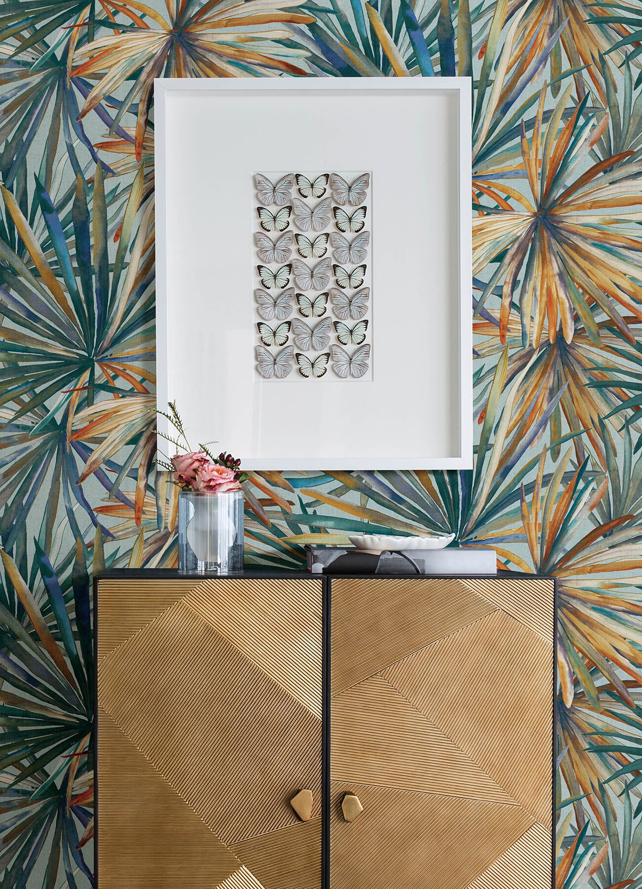 corifa-sea-green-palm-leaf-wallpaper-york-wallcoverings-4193-7451 - York Wallcoverings Papel pintado