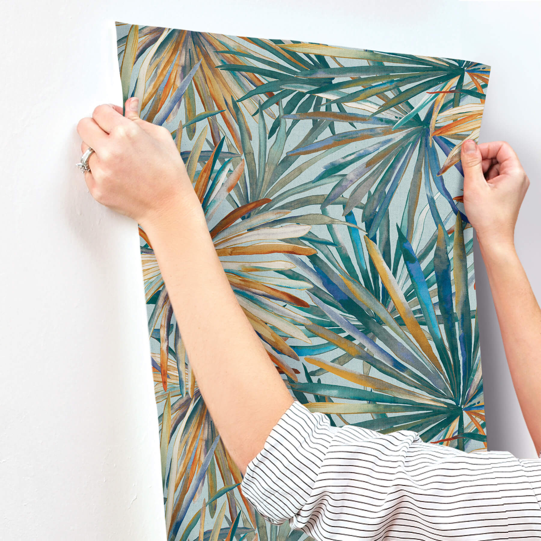 corifa-sea-green-palm-leaf-wallpaper-york-wallcoverings-4193-7451 - York Wallcoverings Papel pintado