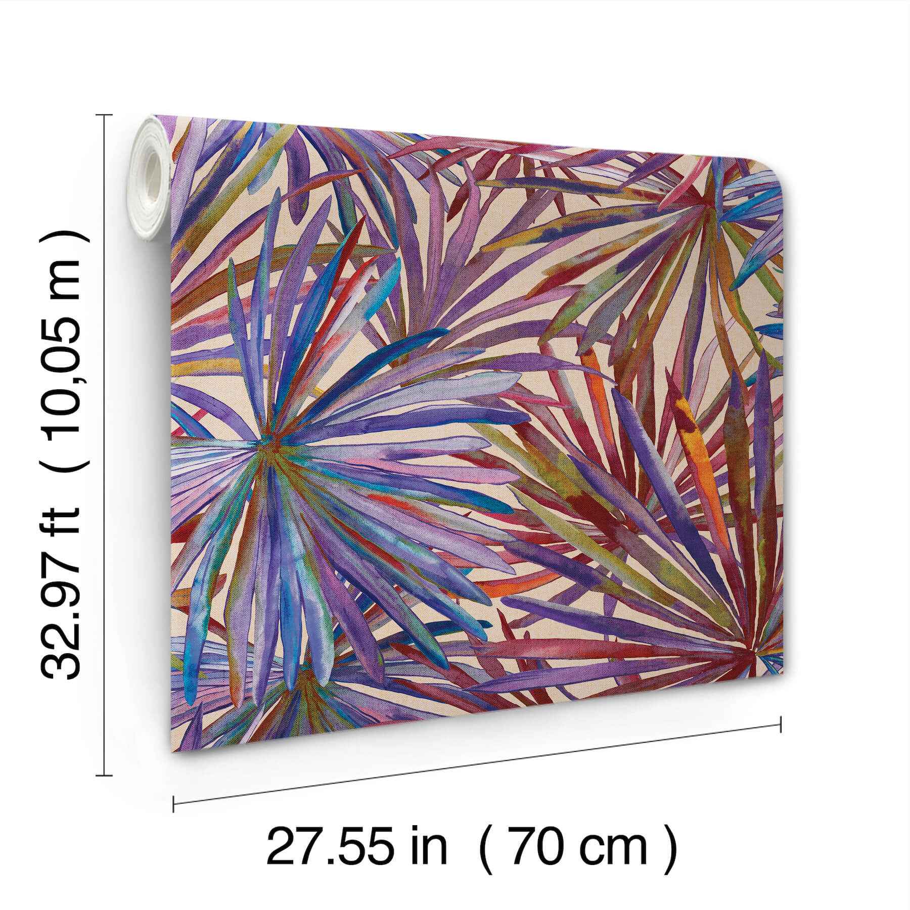 Corifa Purple Palm Leaf Wallpaper - York Wallcoverings - 4193-7452 - York Wallcoverings Wallpaper