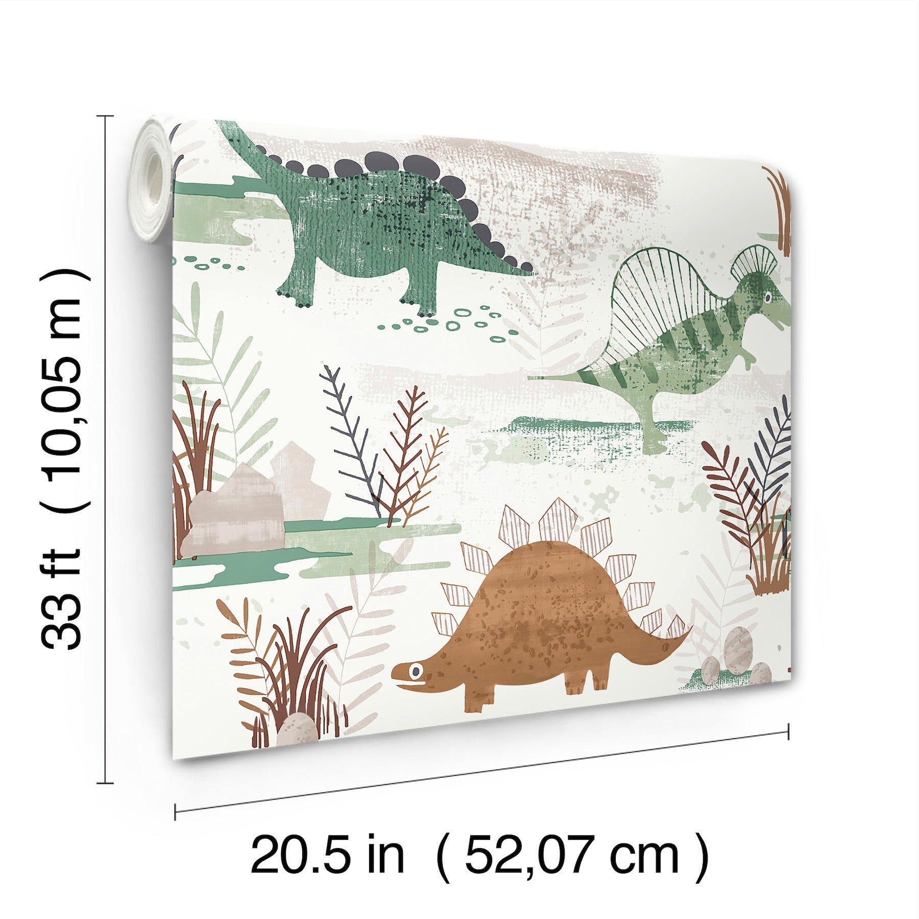 prehistoric-dino-green-whimsical-wallpaper-york-wallcoverings-4203-27544 - York Wallcoverings Papel pintado