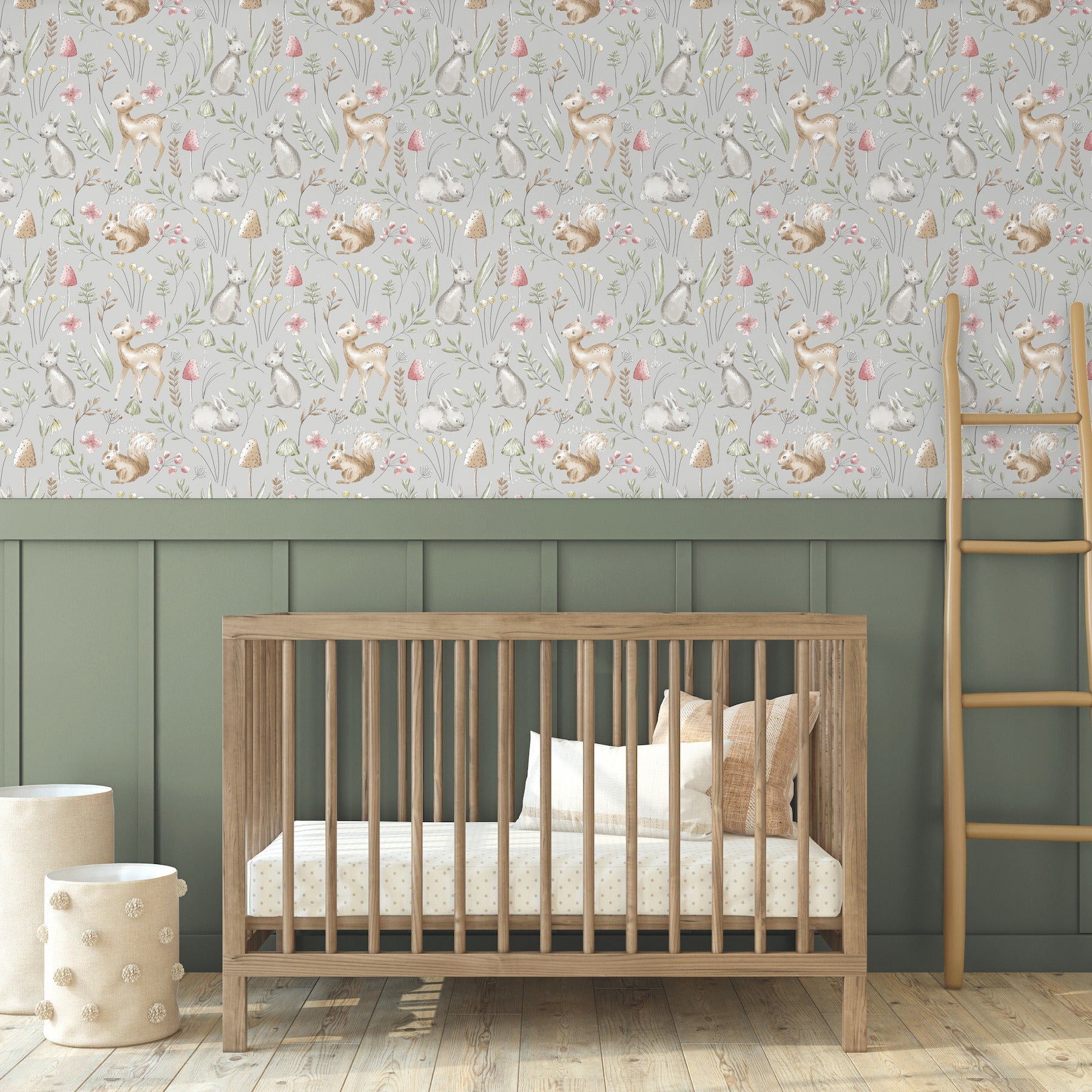 forest-animals-grey-whimsical-wallpaper-york-wallcoverings-4203-27546 - York Wallcoverings Papel pintado