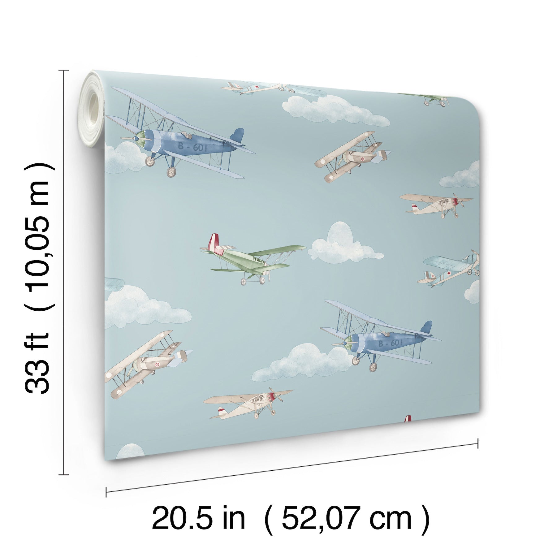 aeroplanes-blue-skies-wallpaper-york-wallcoverings-4203-27548 - York Wallcoverings Papel pintado