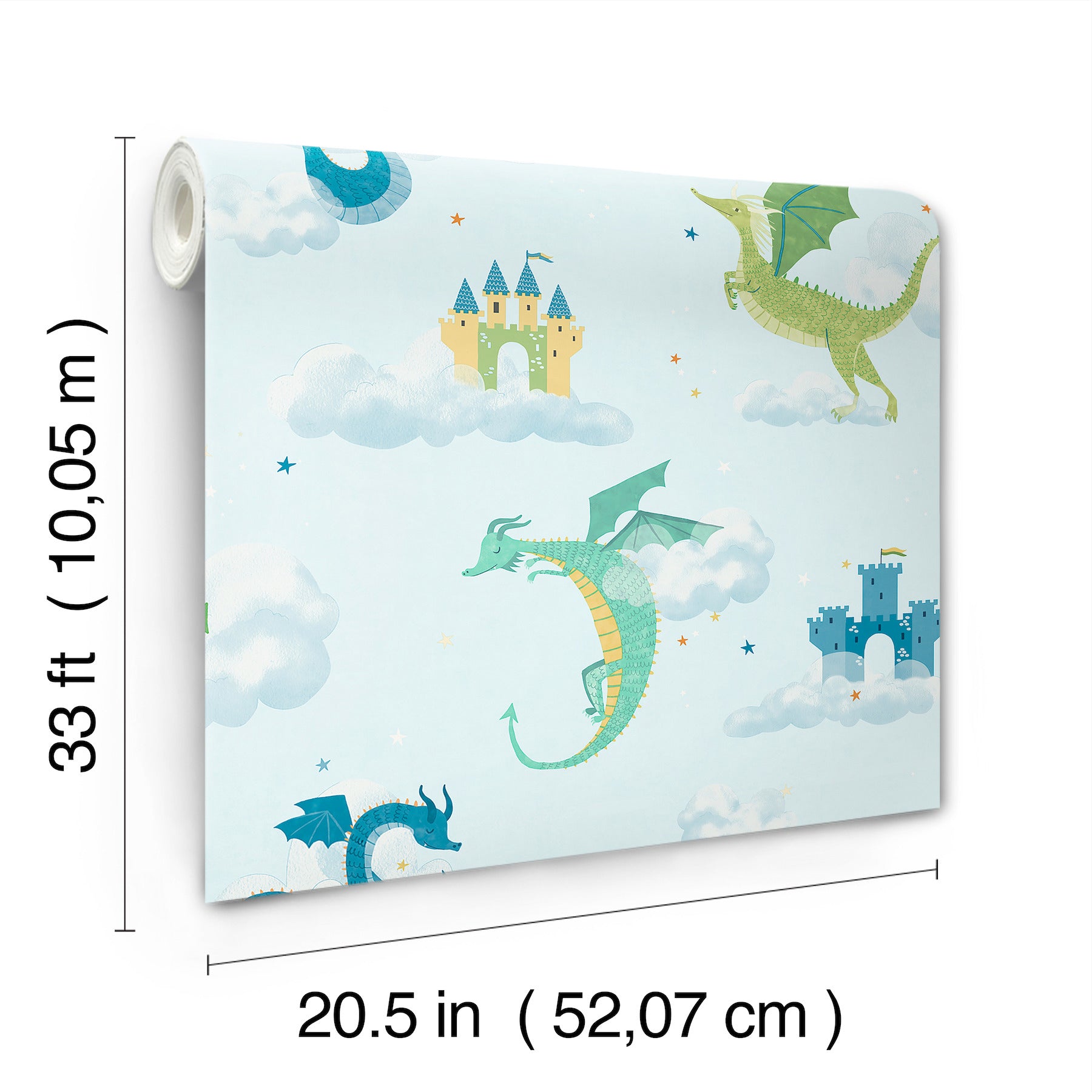 magical-dragons-blue-fantastical-wallpaper-york-wallcoverings-4203-27550 - York Wallcoverings Wallpaper