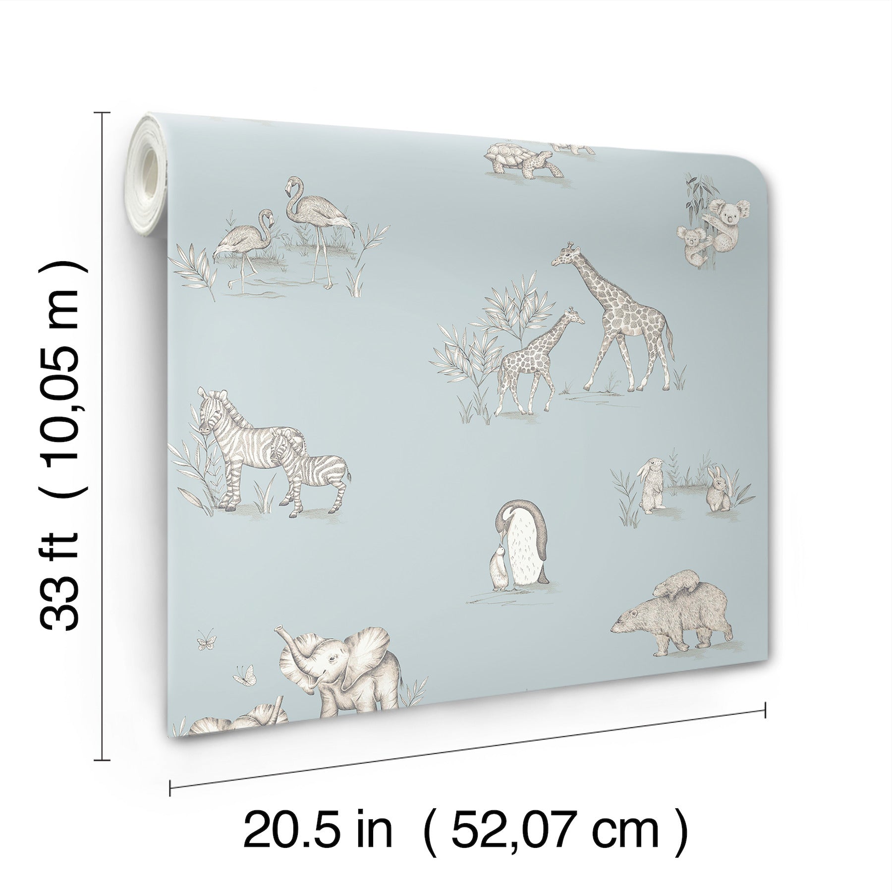 safari-babies-blue-animal-wallpaper-york-wallcoverings-4203-27551 - York Wallcoverings Papel pintado
