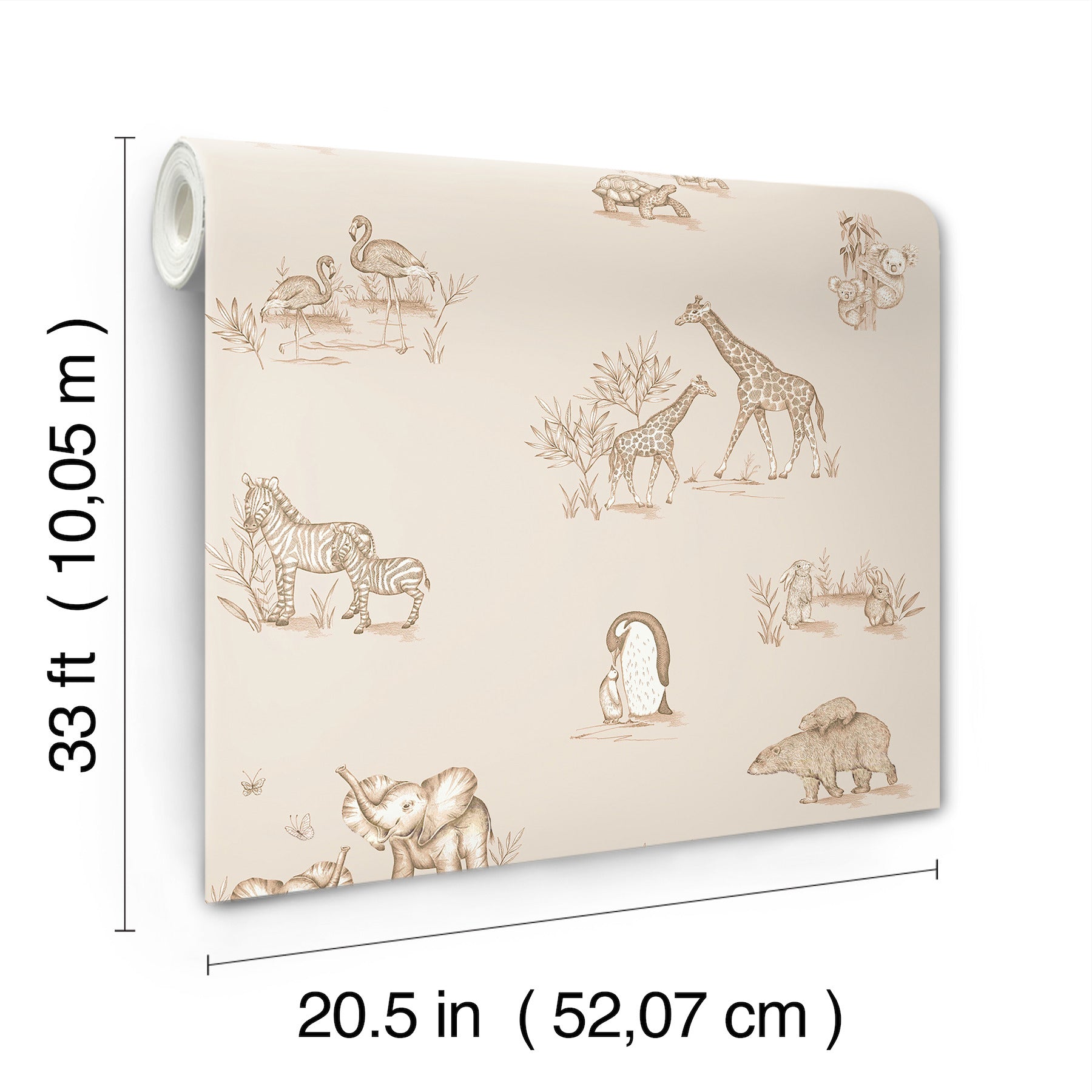 safari-babies-beige-animal-wallpaper-york-wallcoverings-4203-27553 - York Wallcoverings Wallpaper