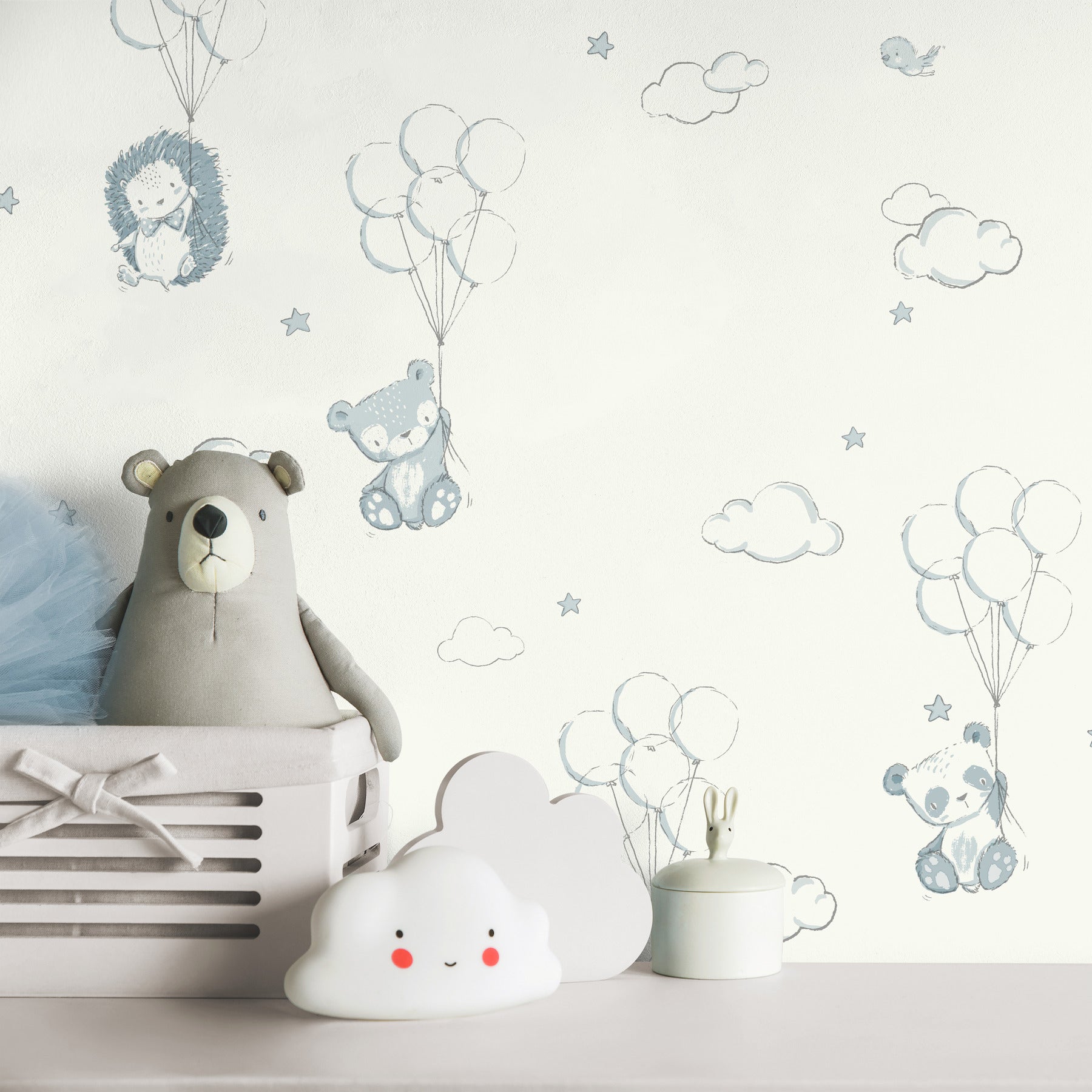 floating-balloons-light-blue-animal-wallpaper-york-wallcoverings-4203-27554 - York Wallcoverings Papel pintado