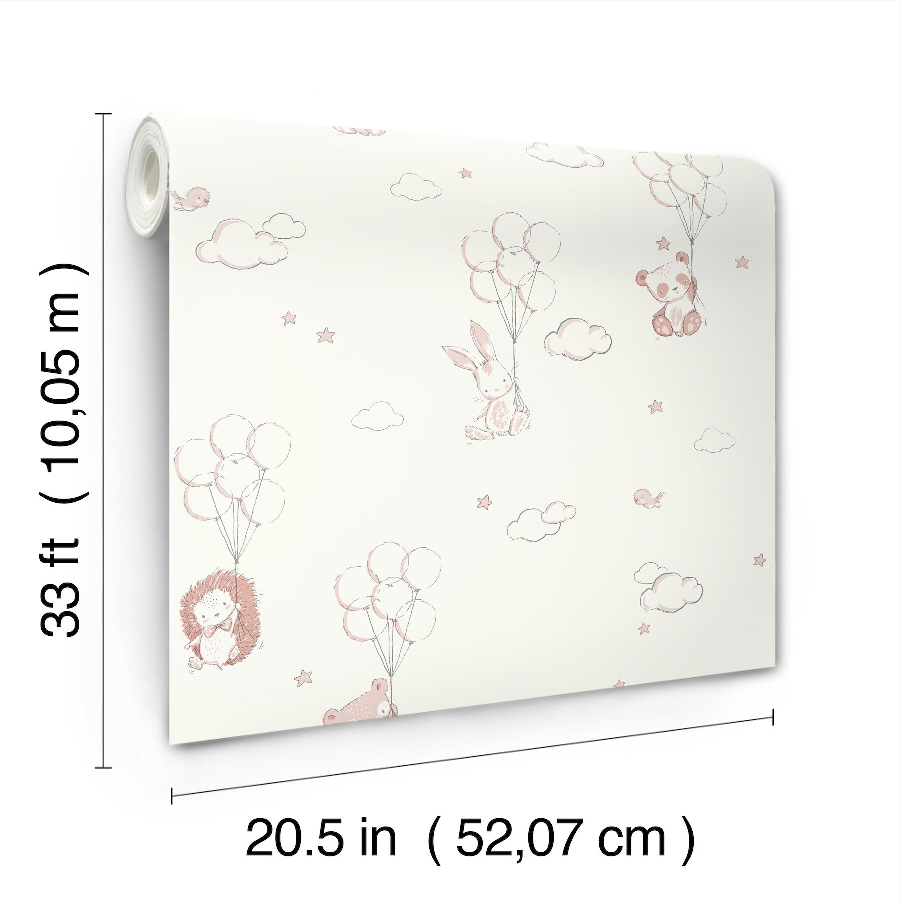 floating-balloons-pink-animal-wallpaper-york-wallcoverings-4203-27555 - York Wallcoverings Wallpaper