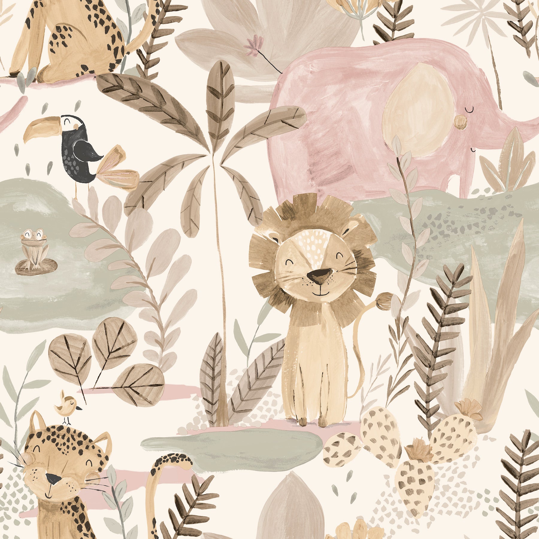 in-the-jungle-pink-animal-friends-wallpaper-york-wallcoverings-4203-27557