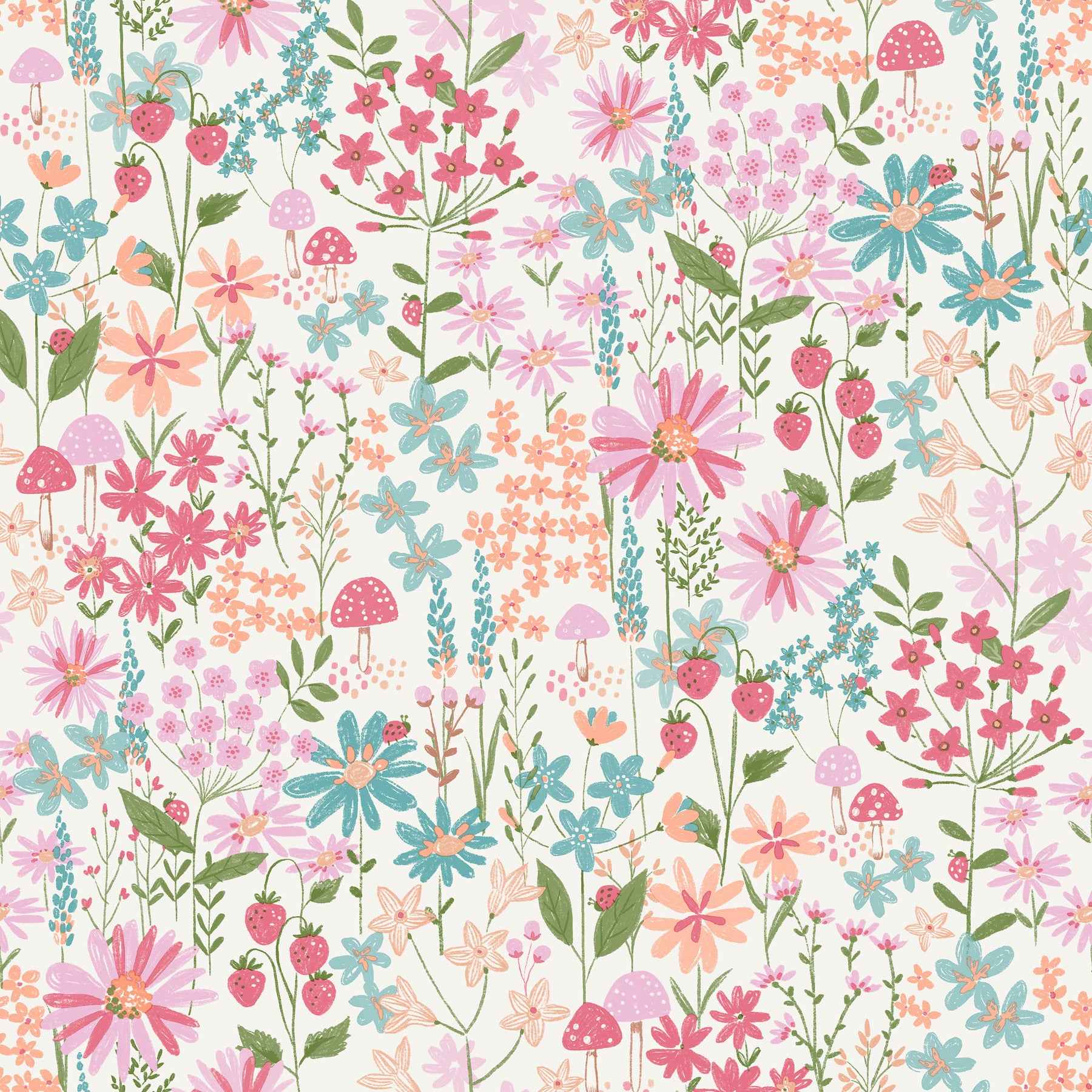 Flower Garden Pink Blossoms Wallpaper - York Wallcoverings - 4203-27561 - York Wallcoverings Wallpaper