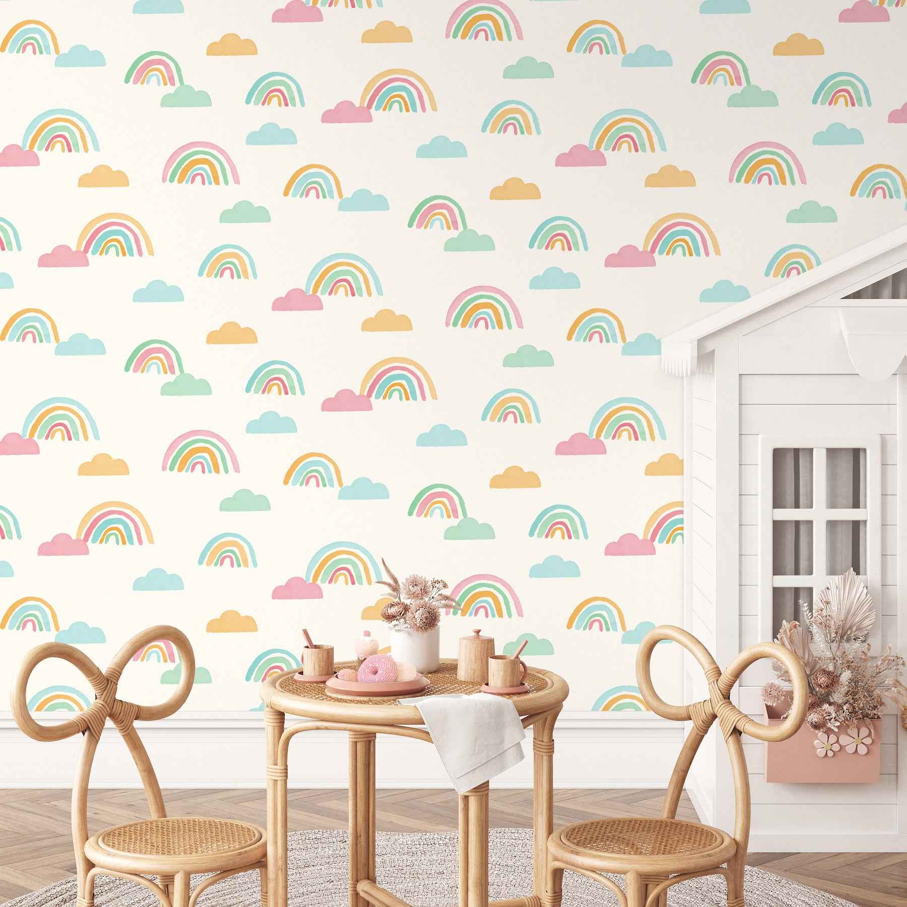 Over The Rainbow Multicolor Painted Skies Wallpaper - York Wallcoverings - 4203-27562 - York Wallcoverings Wallpaper