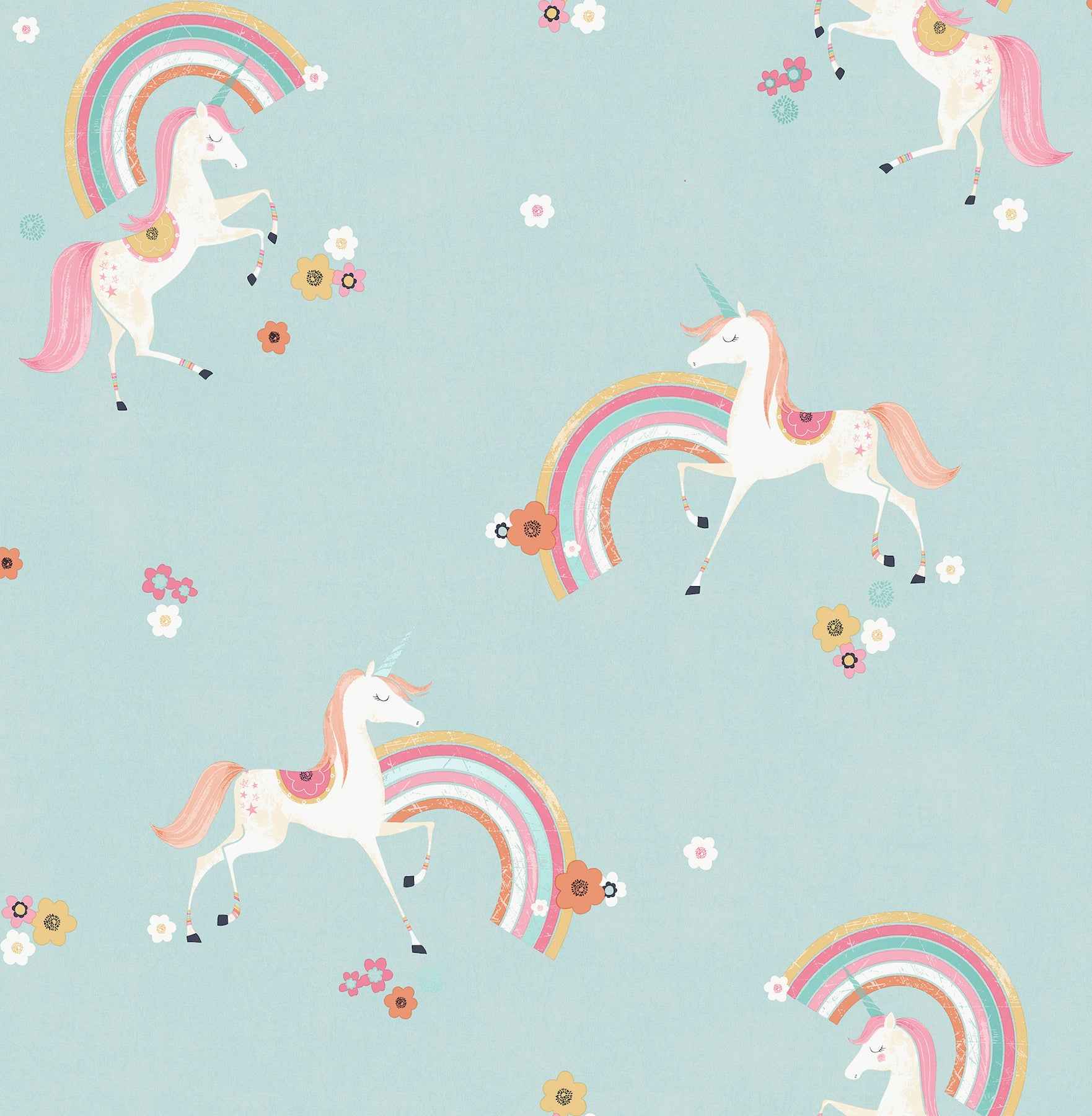 Rainbow Unicorn Blue Fantastical Wallpaper - York Wallcoverings - 4203-27564 - York Wallcoverings Wallpaper