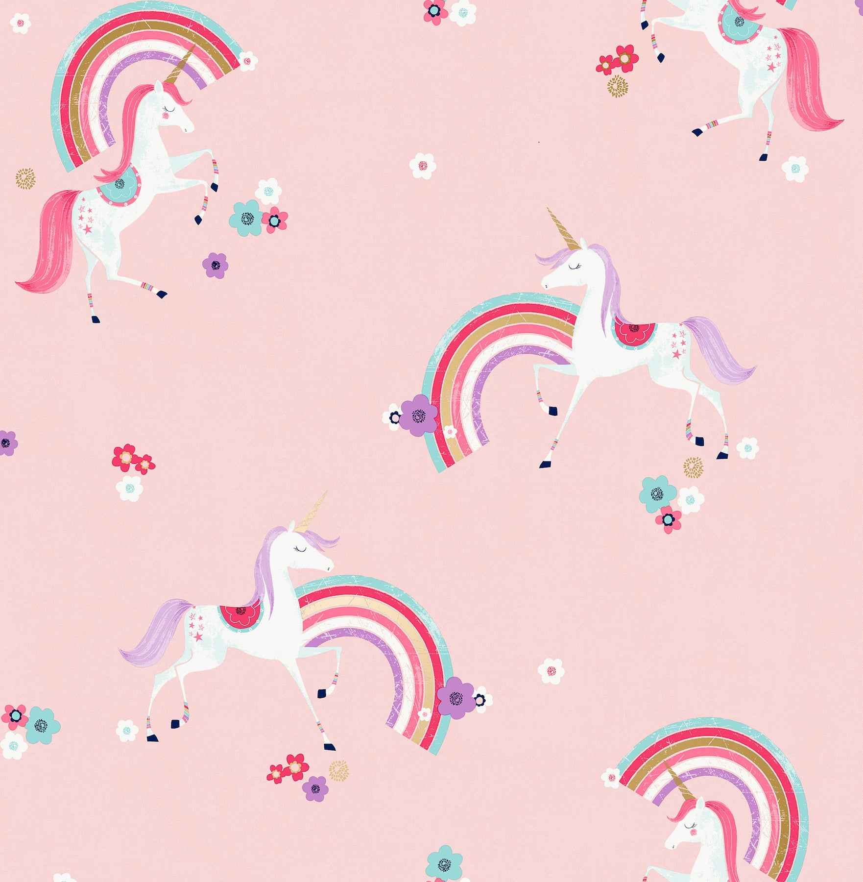 Rainbow Unicorn Pink Fantastical Wallpaper - York Wallcoverings - 4203-27565