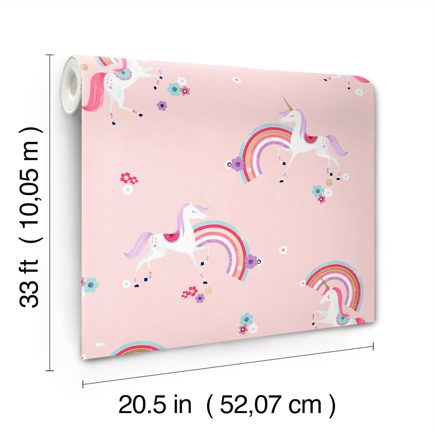 rainbow-unicorn-pink-fantastical-wallpaper-york-wallcoverings-4203-27565 - York Wallcoverings Wallpaper