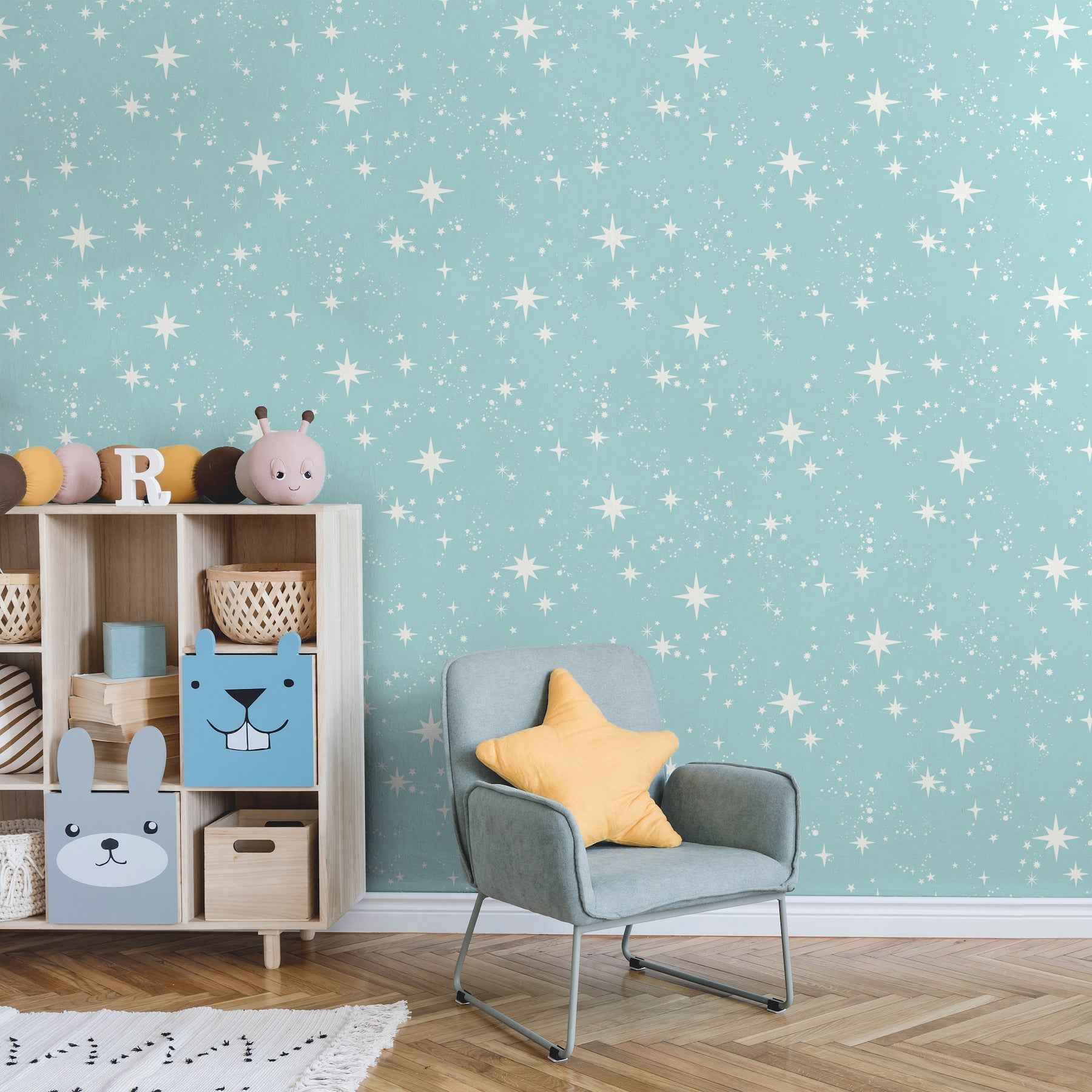 Twinkle Light Blue Starry Skies Wallpaper - York Wallcoverings - 4203-27567 - York Wallcoverings Wallpaper