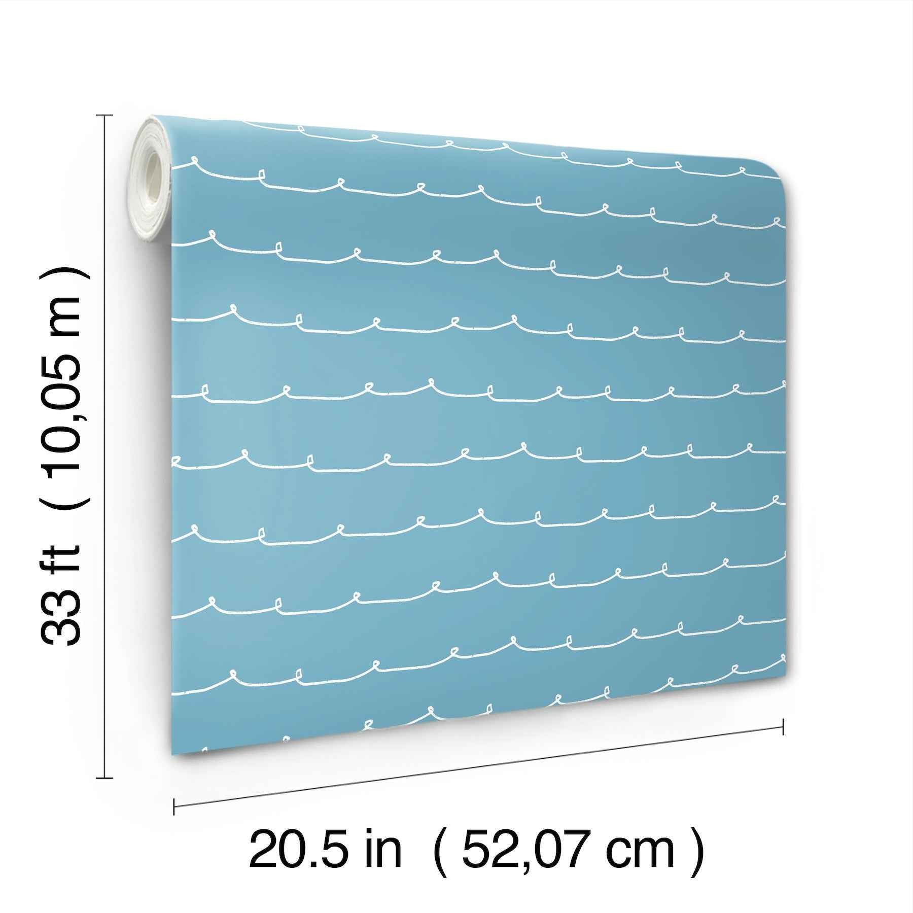 Wiggle Line Blue Stripe Wallpaper - York Wallcoverings - 4203-27572 - York Wallcoverings Wallpaper