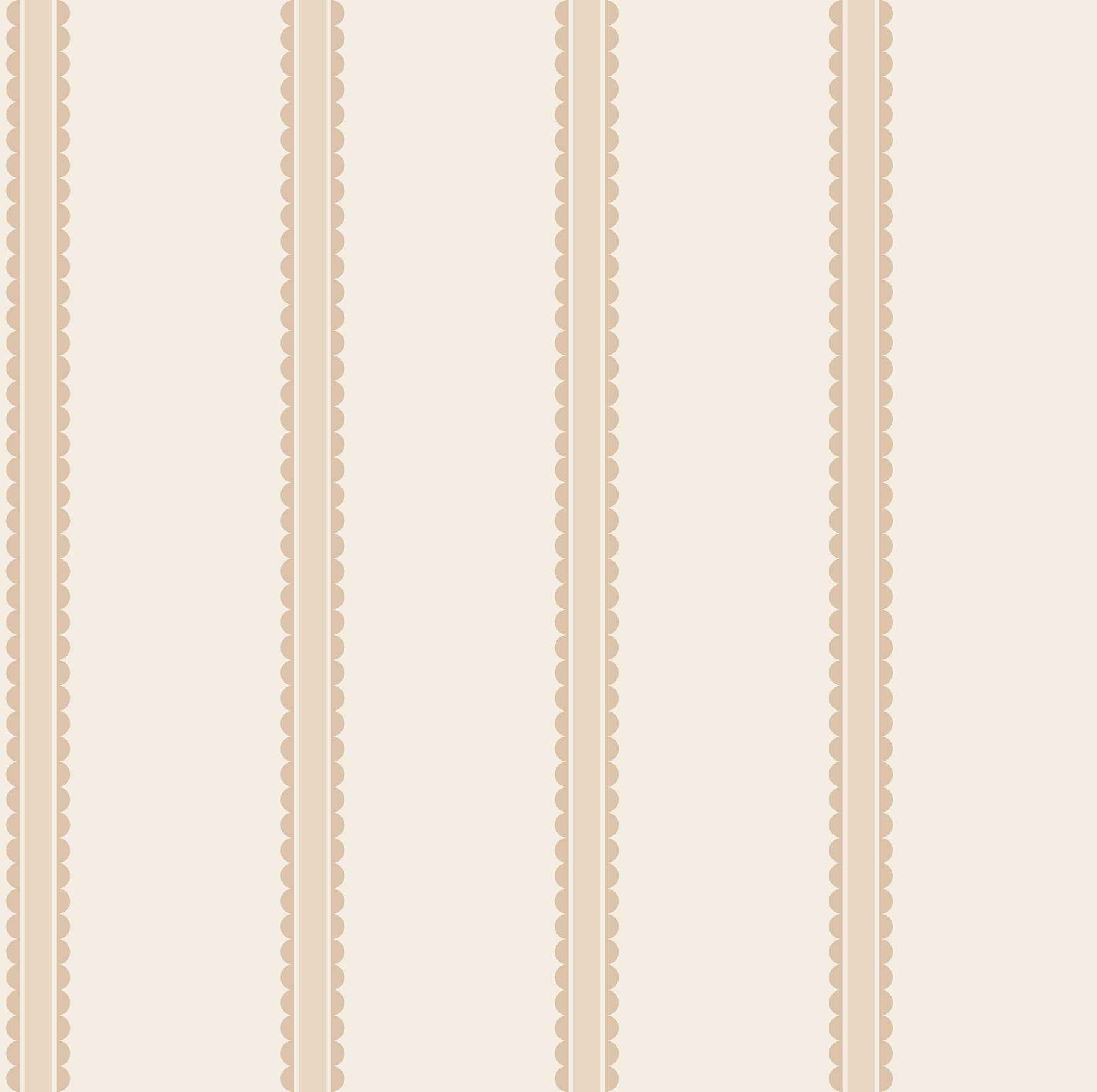 Bobbin Stripe Light Brown Scalloped Wallpaper - York Wallcoverings - 4203-27575 - York Wallcoverings Wallpaper