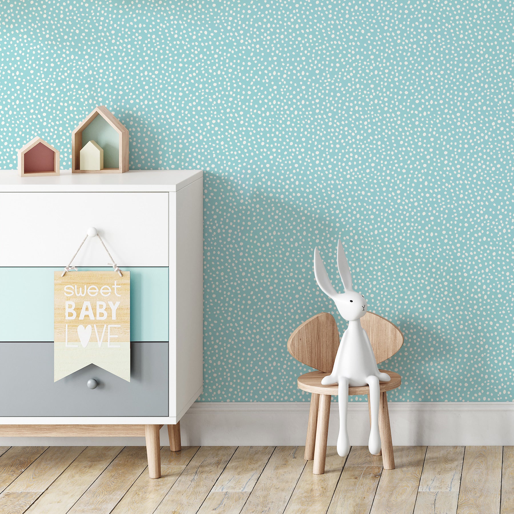 dotty-light-blue-petite-polka-dot-wallpaper-york-wallcoverings-4203-27580 - York Wallcoverings Wallpaper