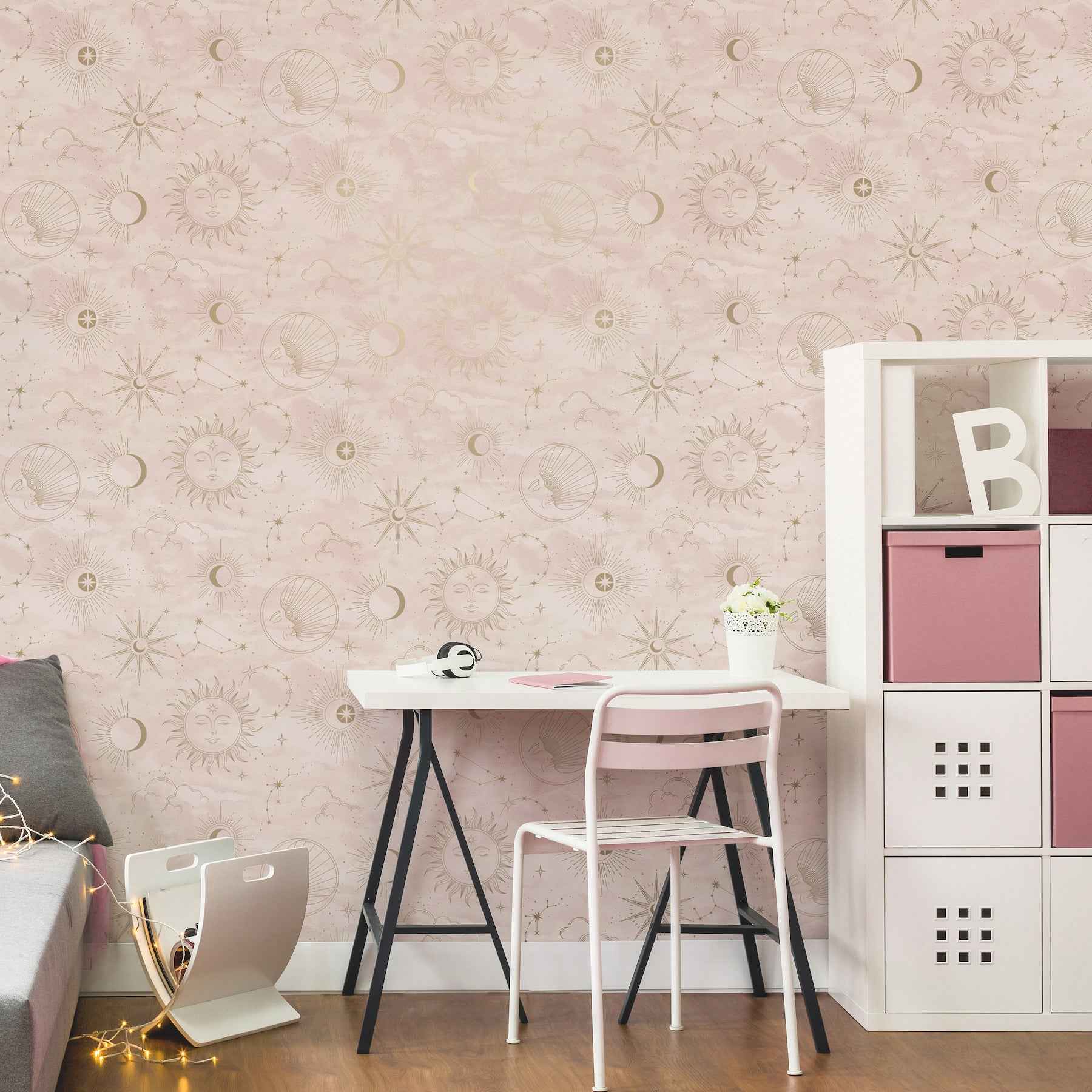Mystic Pink Celestial Wallpaper - York Wallcoverings - 4203-27588 - York Wallcoverings Wallpaper