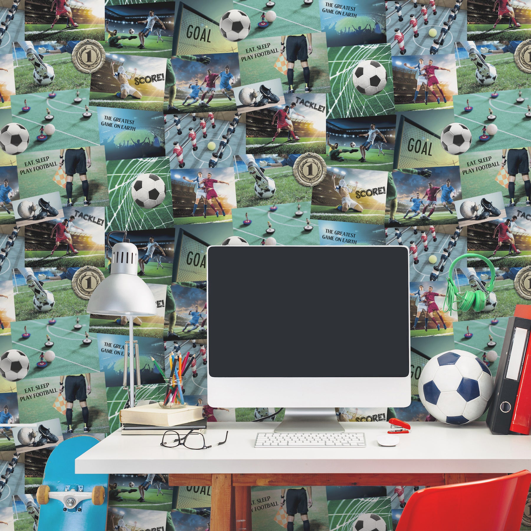 football-fan-multicolor-soccer-wallpaper-york-wallcoverings-4203-27591 - York Wallcoverings Wallpaper