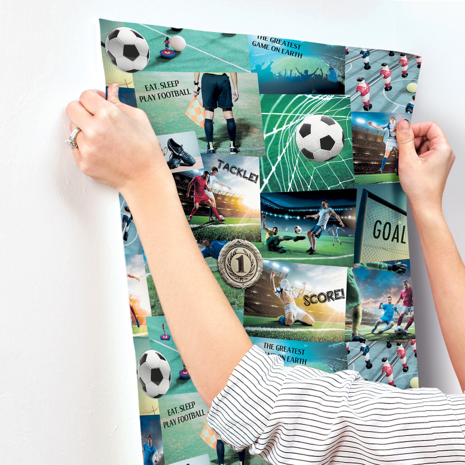 football-fan-multicolor-soccer-wallpaper-york-wallcoverings-4203-27591 - York Wallcoverings Wallpaper
