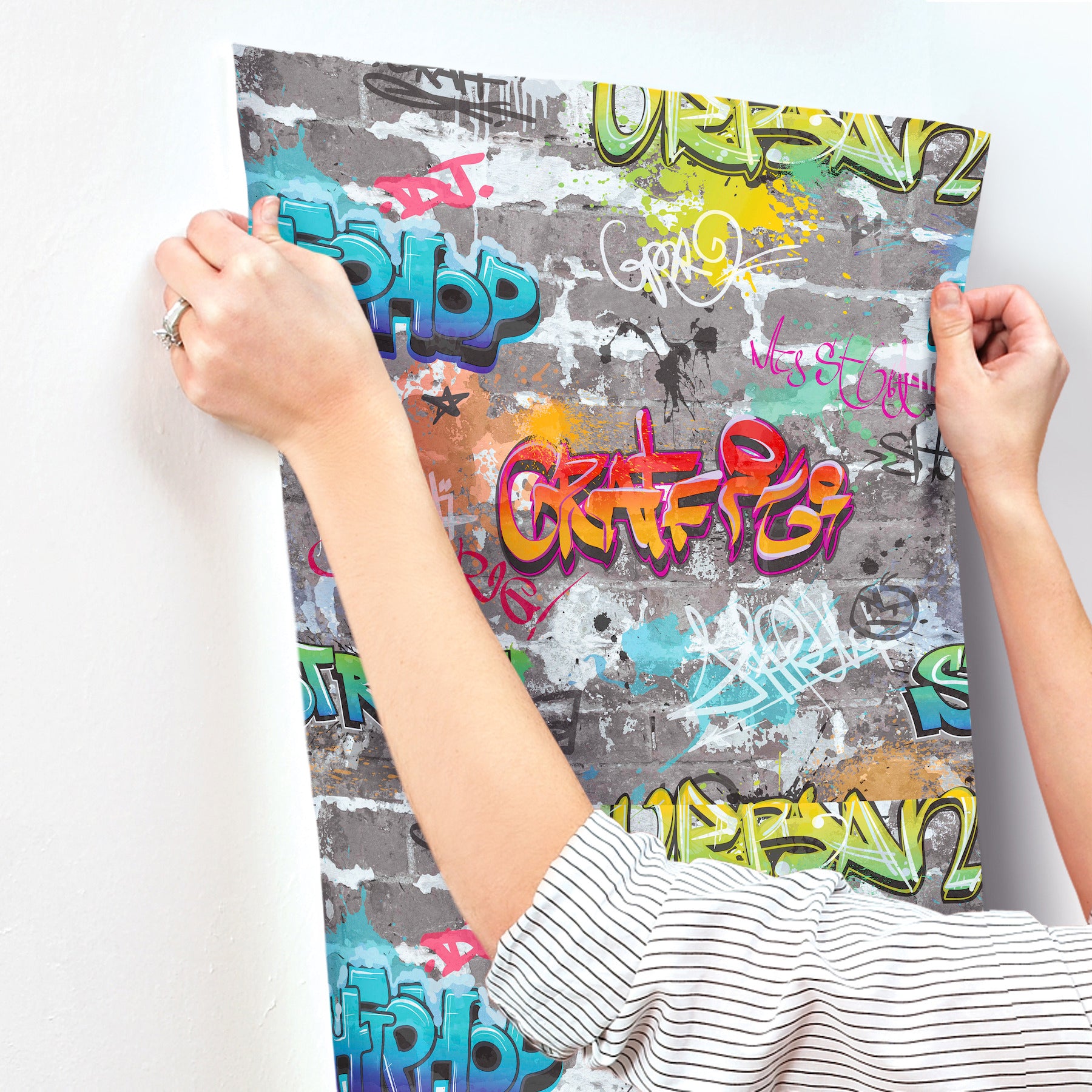graffiti-wall-multicolor-street-styles-wallpaper-york-wallcoverings-4203-27592 - York Wallcoverings Wallpaper