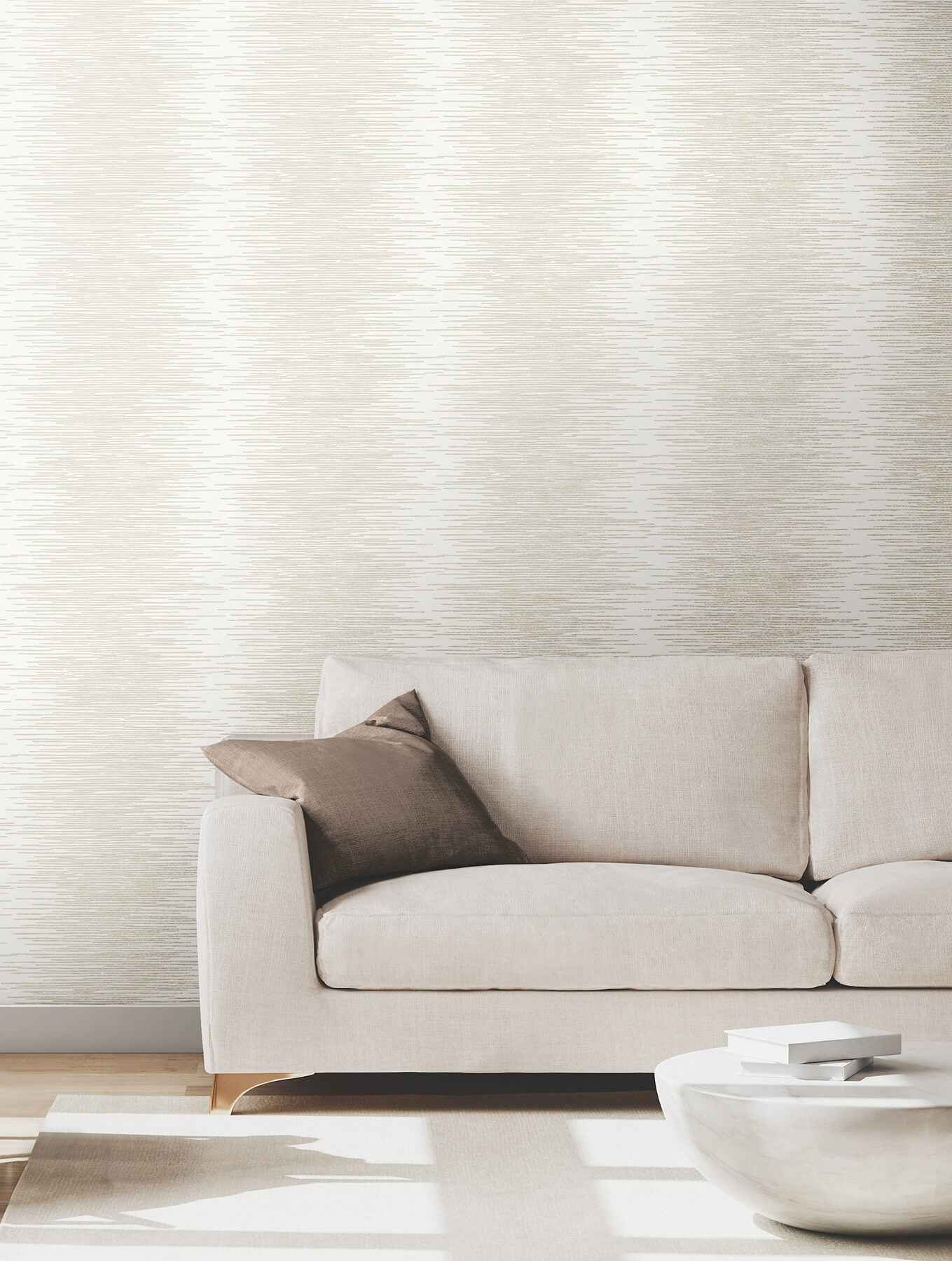 Operetta White Metallic Columns Wallpaper - York Wallcoverings - VR1506 - York Wallcoverings Wallpaper