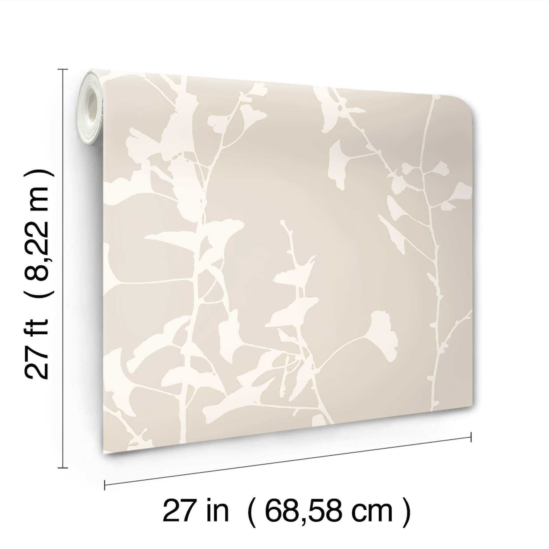 ginkgo-silhouette-taupe-cork-wallpaper-york-wallcoverings-vr1507 - York Wallcoverings Wallpaper