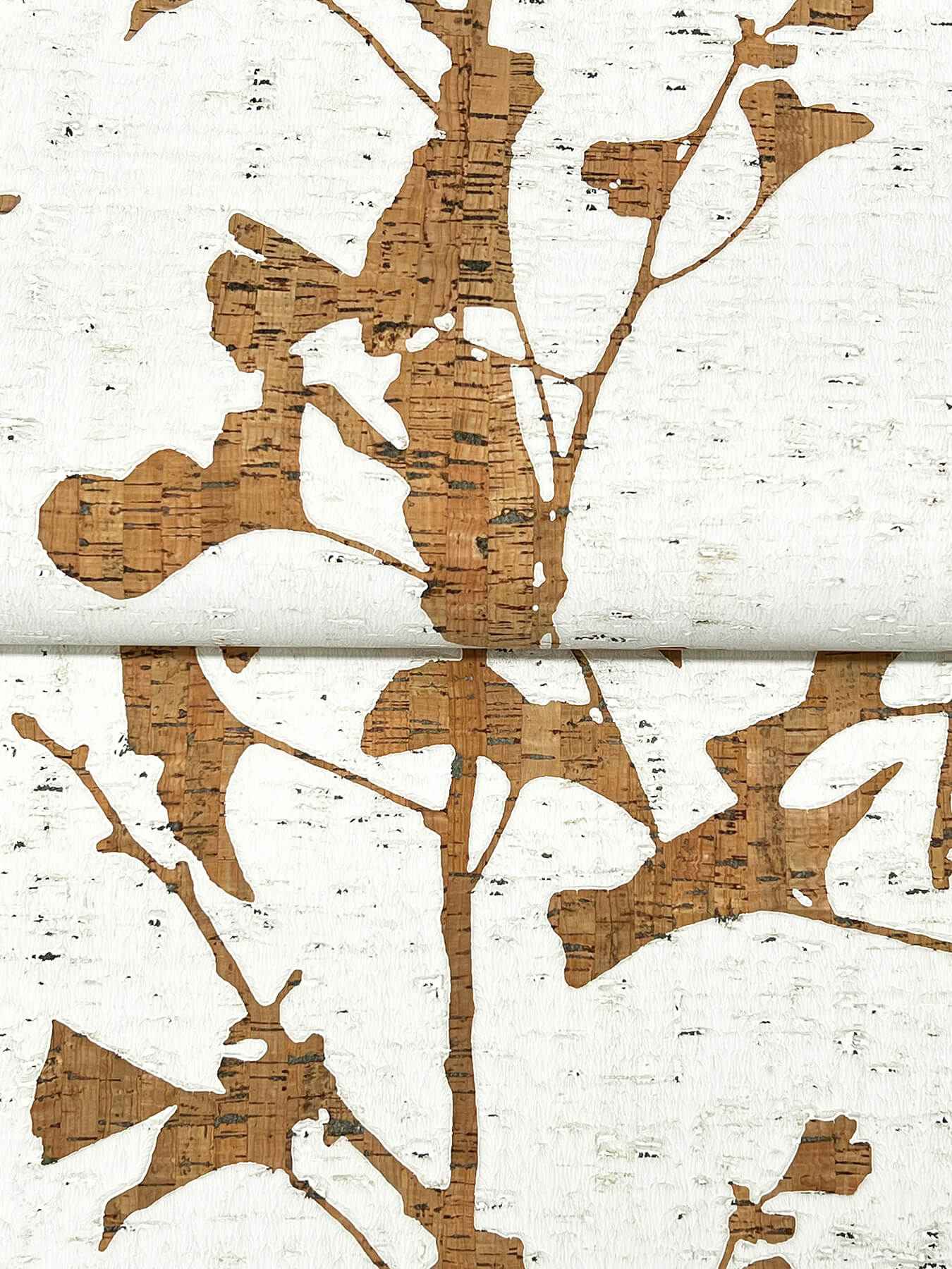 Ginkgo Silhouette Light Brown Cork Wallpaper - York Wallcoverings - VR1509 - York Wallcoverings Wallpaper