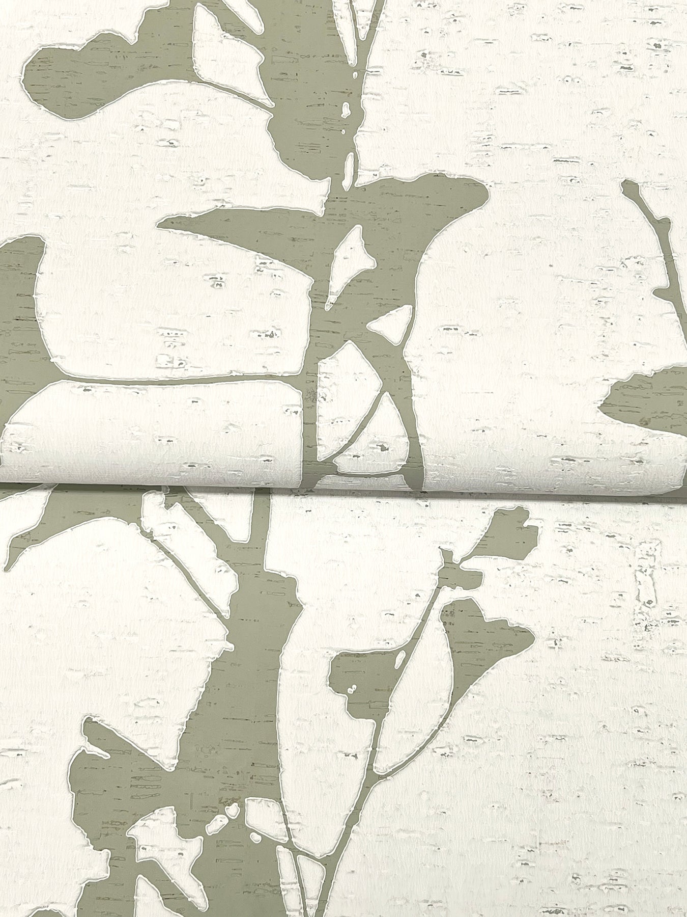 Ginkgo Silhouette Sage Cork Wallpaper - York Wallcoverings - VR1510 - York Wallcoverings Wallpaper