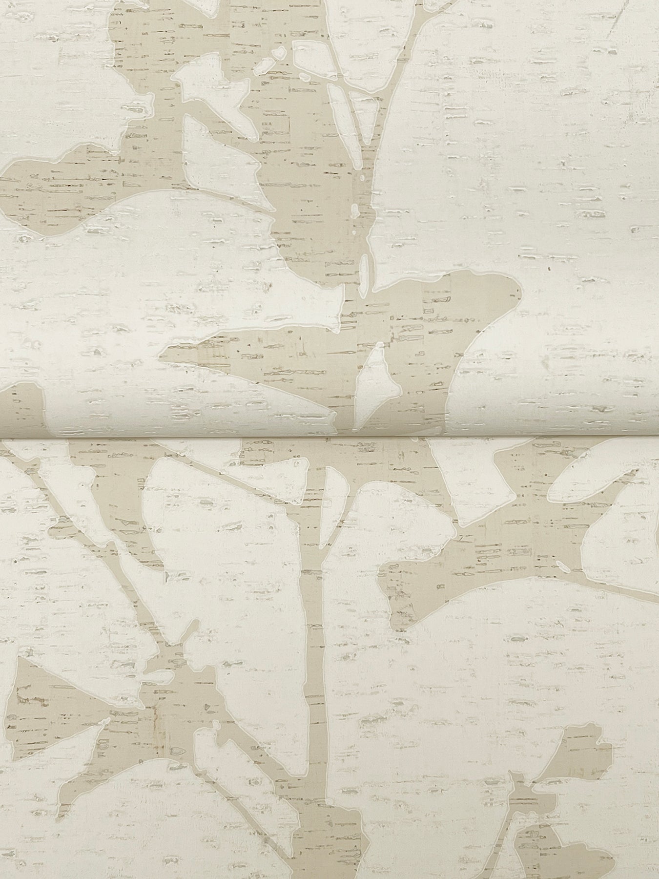 Ginkgo Silhouette Neutral Cork Wallpaper - York Wallcoverings - VR1511 - York Wallcoverings Wallpaper